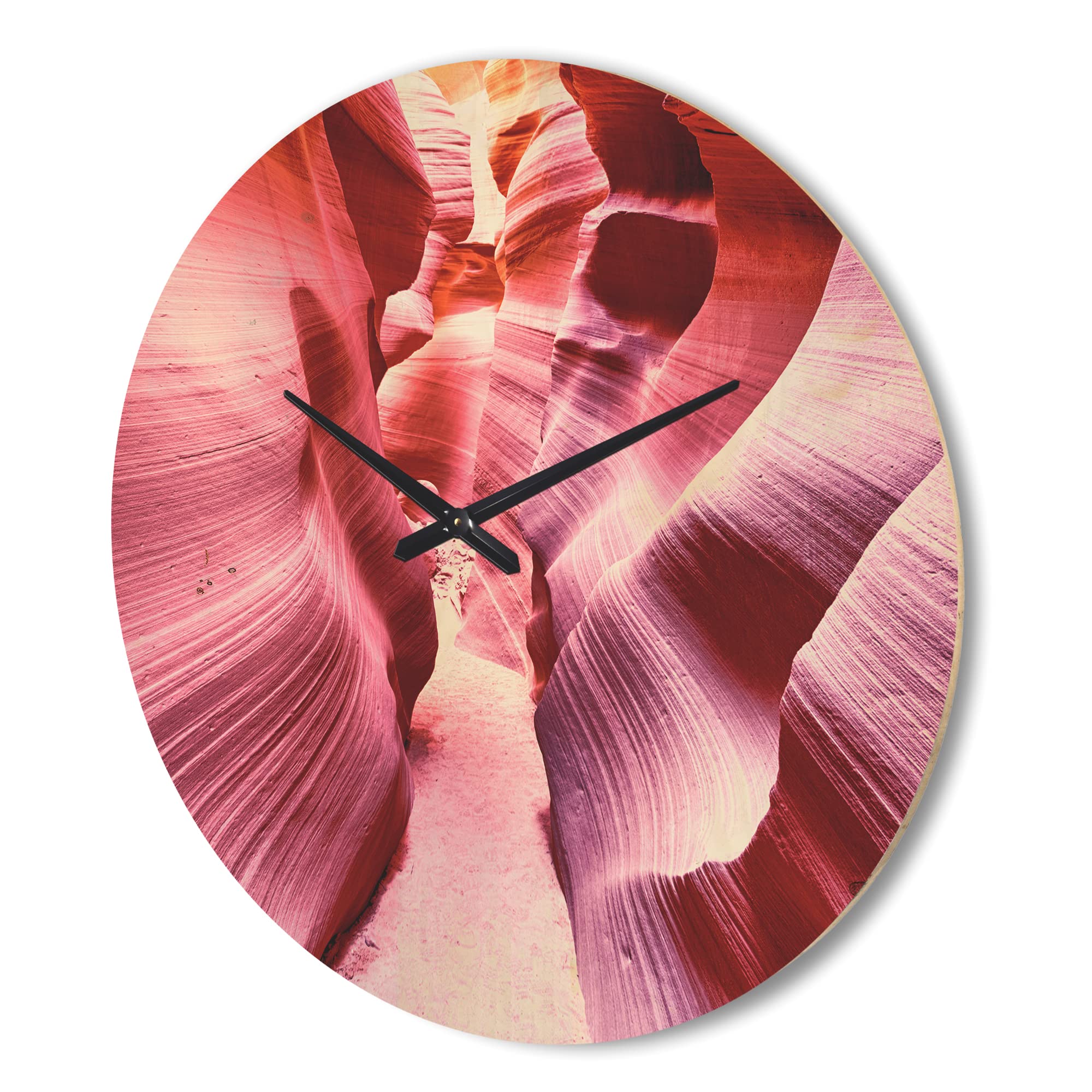Antelope Canyon Landscape Modern Wood Wall Clock - Large Oversized Decorative Wooden Clock for Living Room, Bedroom & Office Décor | Perfect for Home, Office & Gifts