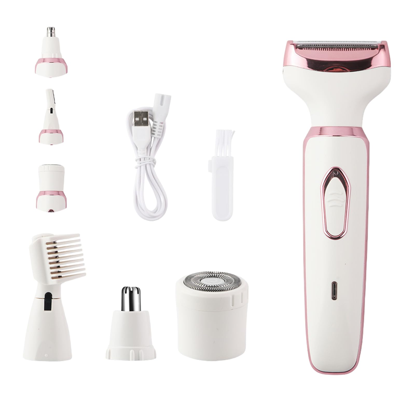 4-in-1 Electric Shaver for Women - Rechargeable Lady Shaver with Multiple Attachments for Legs, Underarms, Bikini & Face | Smooth & Painless Hair Removal at Home or Travel | Taletseten Brand (1pc)
