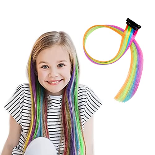 BOXO Clip-in Hair Streaks Extensions for Women - 20g Multicolor Synthetic Hair Highlights (Pack of 1) | Easy-to-Use Hair Accessories for Parties, Cosplay & Daily Styling
