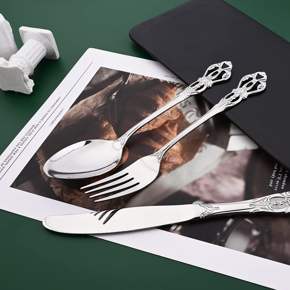 Premium 8.3 Inch Stainless Steel Dinner Forks Set of 6 - Mirror Finish Silverware for Home Kitchen & Restaurant Use - Dishwasher Safe - Perfect for Fine Dining, Dinner Parties & Catering Events