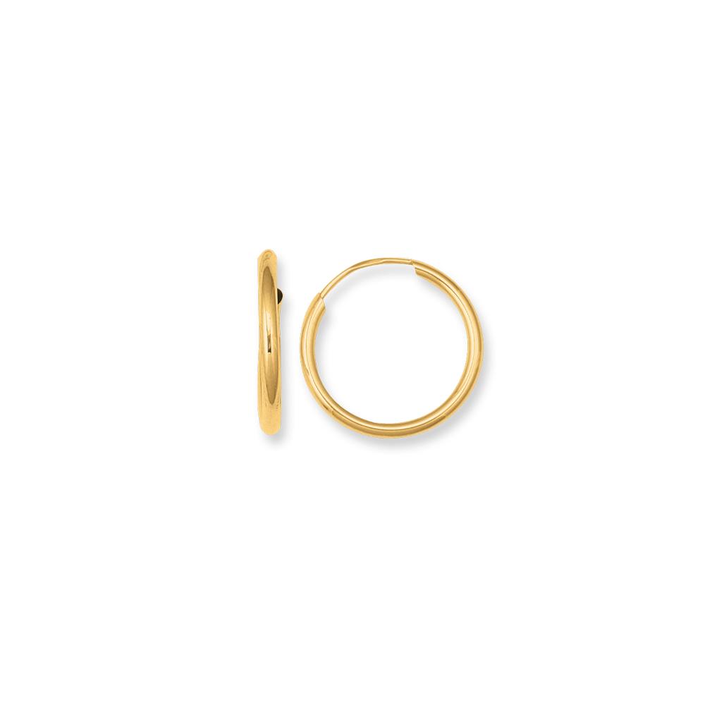 10K Gold Endless Hoop Earrings for Women - Classic Circle Huggie Earrings for Everyday Wear, Gift Giving & Special Occasions