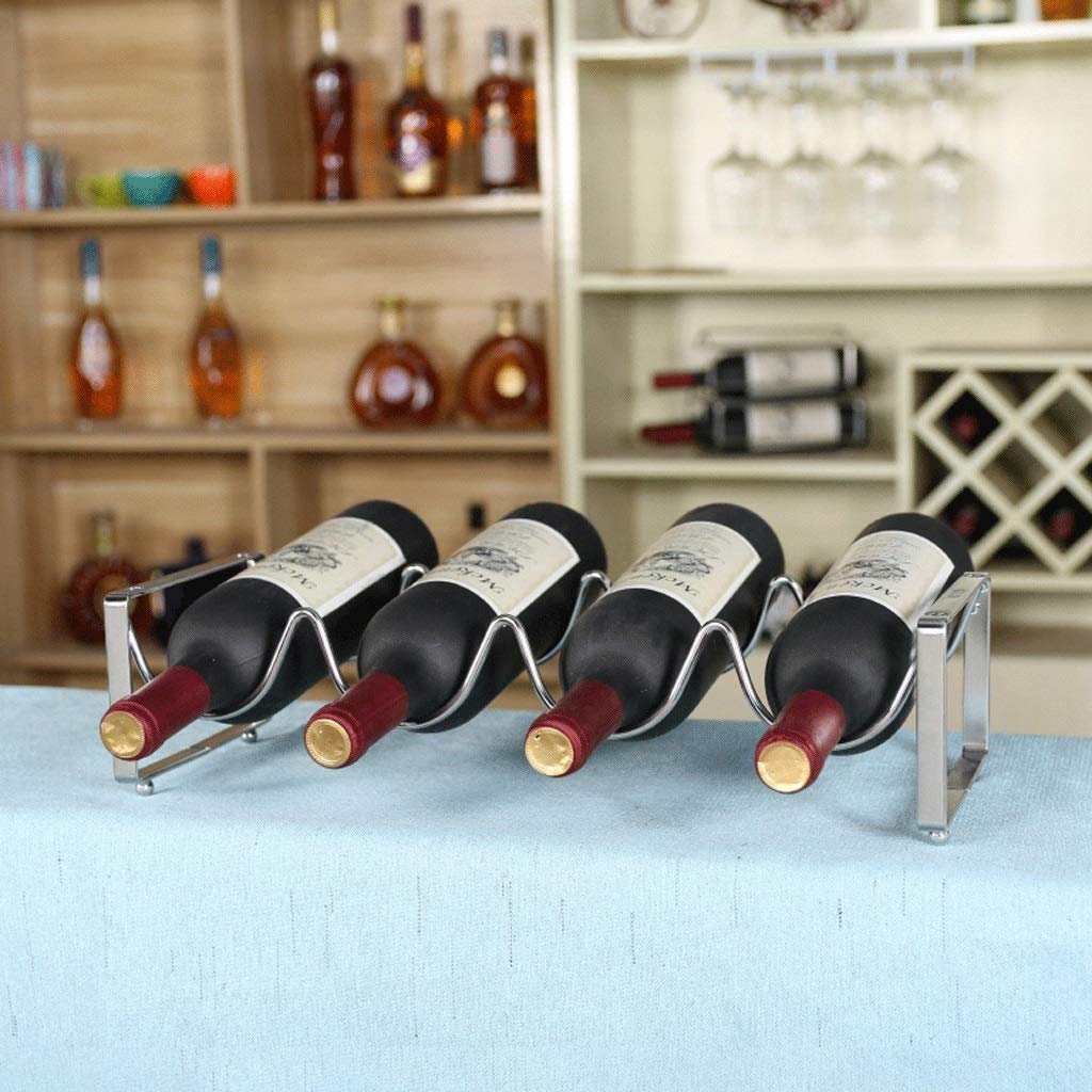 Stainless Steel Wine Rack Organizer - Stackable Free Standing Wine Bottle Holder for Bars, Restaurants & Home Storage - Perfect for Kitchen, Dining Room & Wine Cellar Organization
