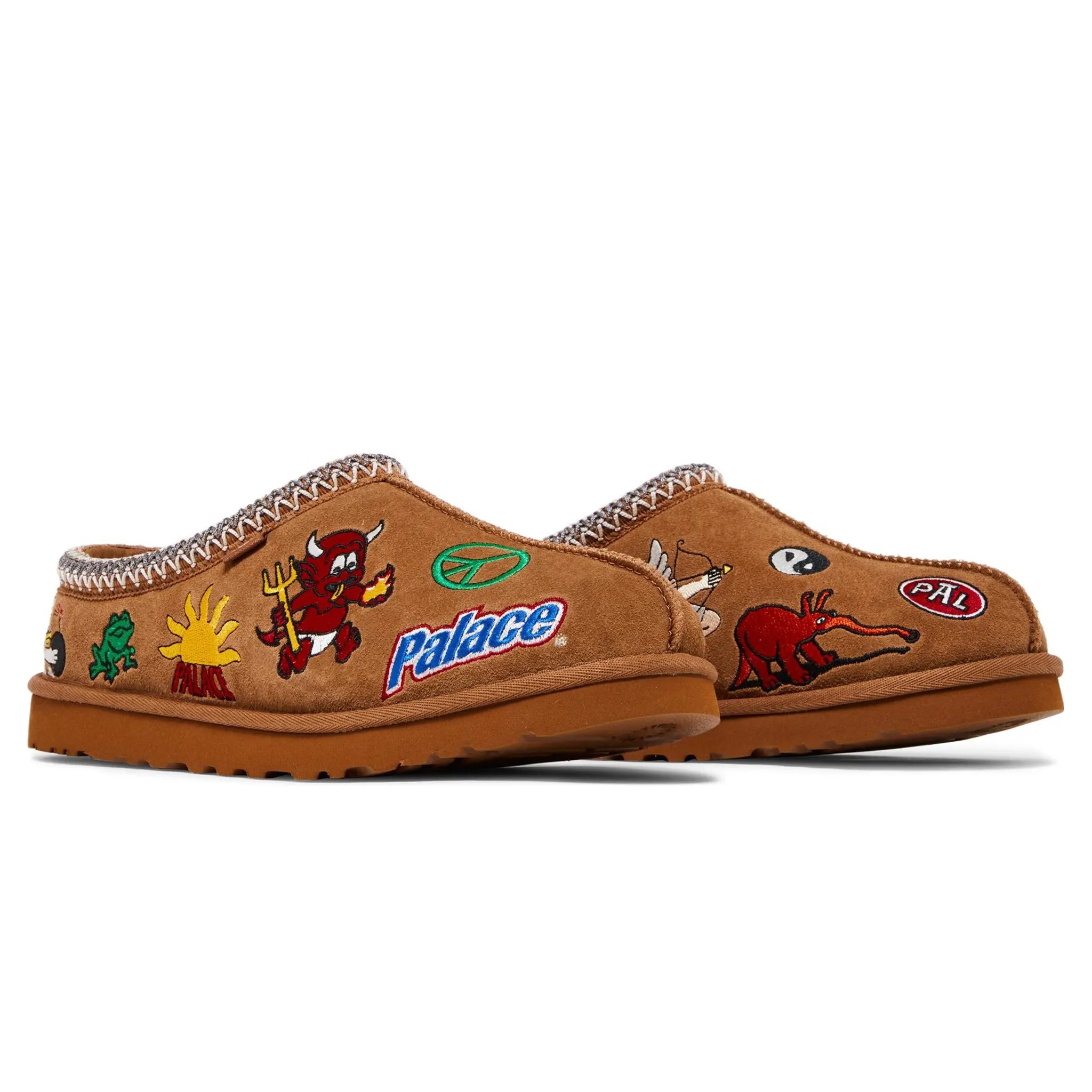 Palace x UGG Tasman Chestnut Slippers for Men & Women - Cozy Indoor/Outdoor House Shoes - Perfect for Winter Comfort & Home Relaxation