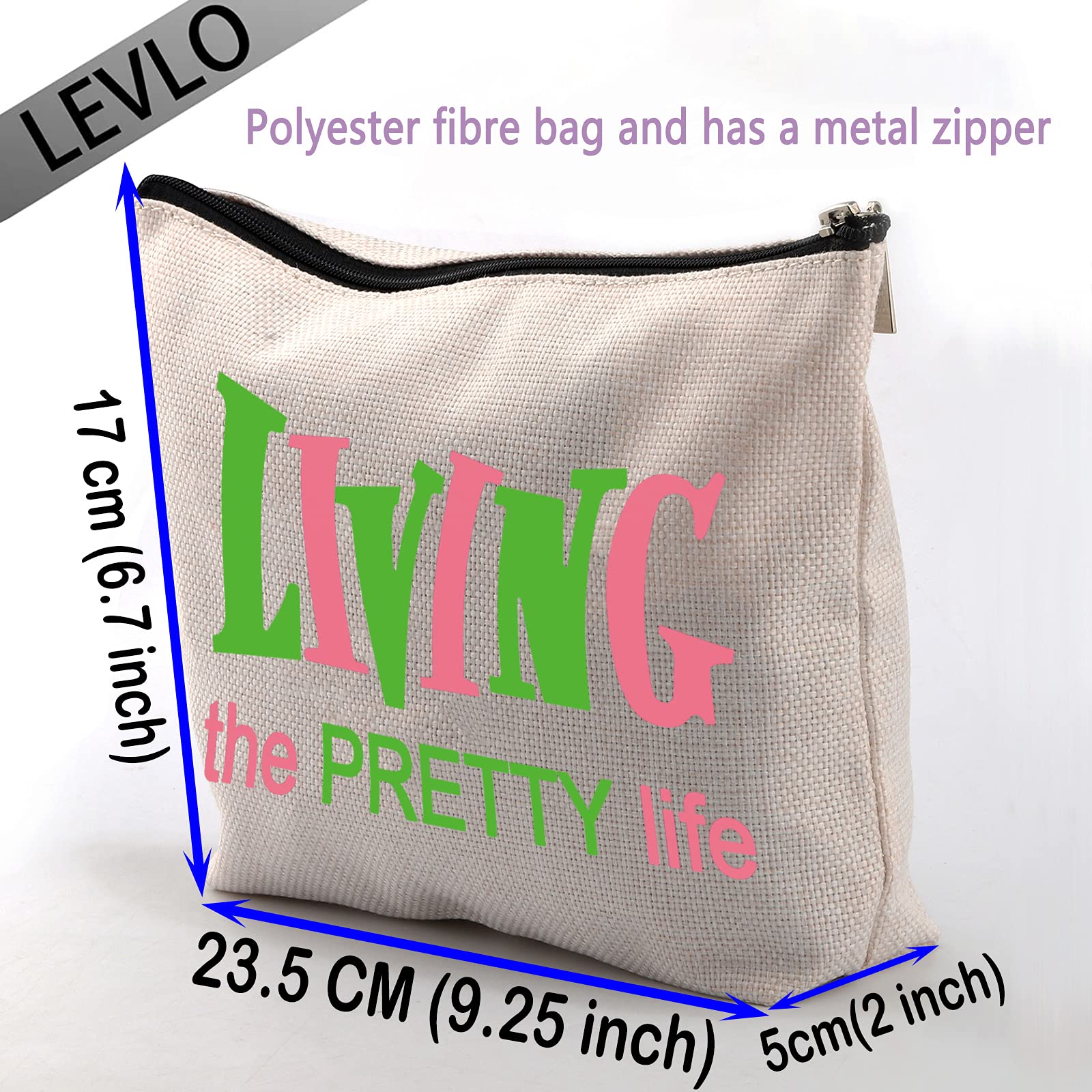LEVLO Sorority Bags - Stylish Makeup Bags for Women & Girls | Perfect Gift for College Students, Bridesmaids & Sorority Sisters | Great for Travel, Cosmetics & Everyday Use