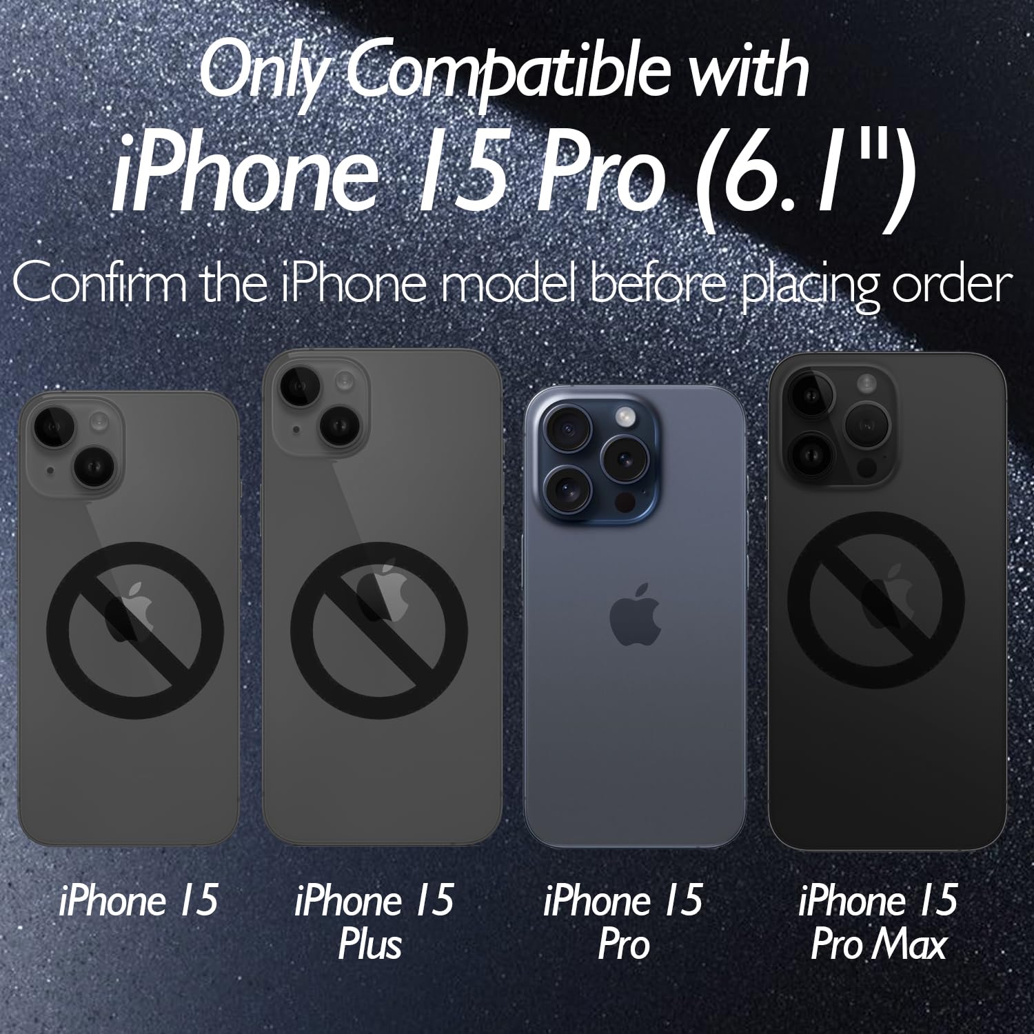 iPhone 15 Pro Back Glass Protector (2-Pack) - Tempered Glass Rear Screen Protector for 6.1