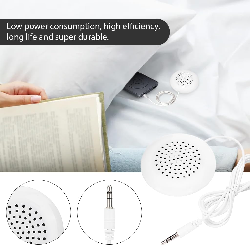 5pcs Under Pillow Speakers for Sleeping - 3.5mm Mini Stereo Headphones for MP3, Phone, CD Player - Perfect for Bedtime Relaxation, Meditation & White Noise Therapy