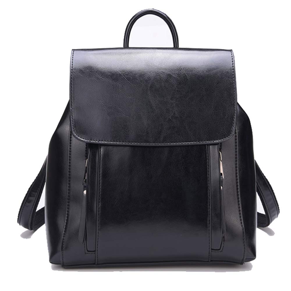 Women's Genuine Leather Backpack Purse - Waterproof Anti-Theft Travel Rucksack with Zipper Closure (Black) | Perfect for Work, School & Casual Outings
