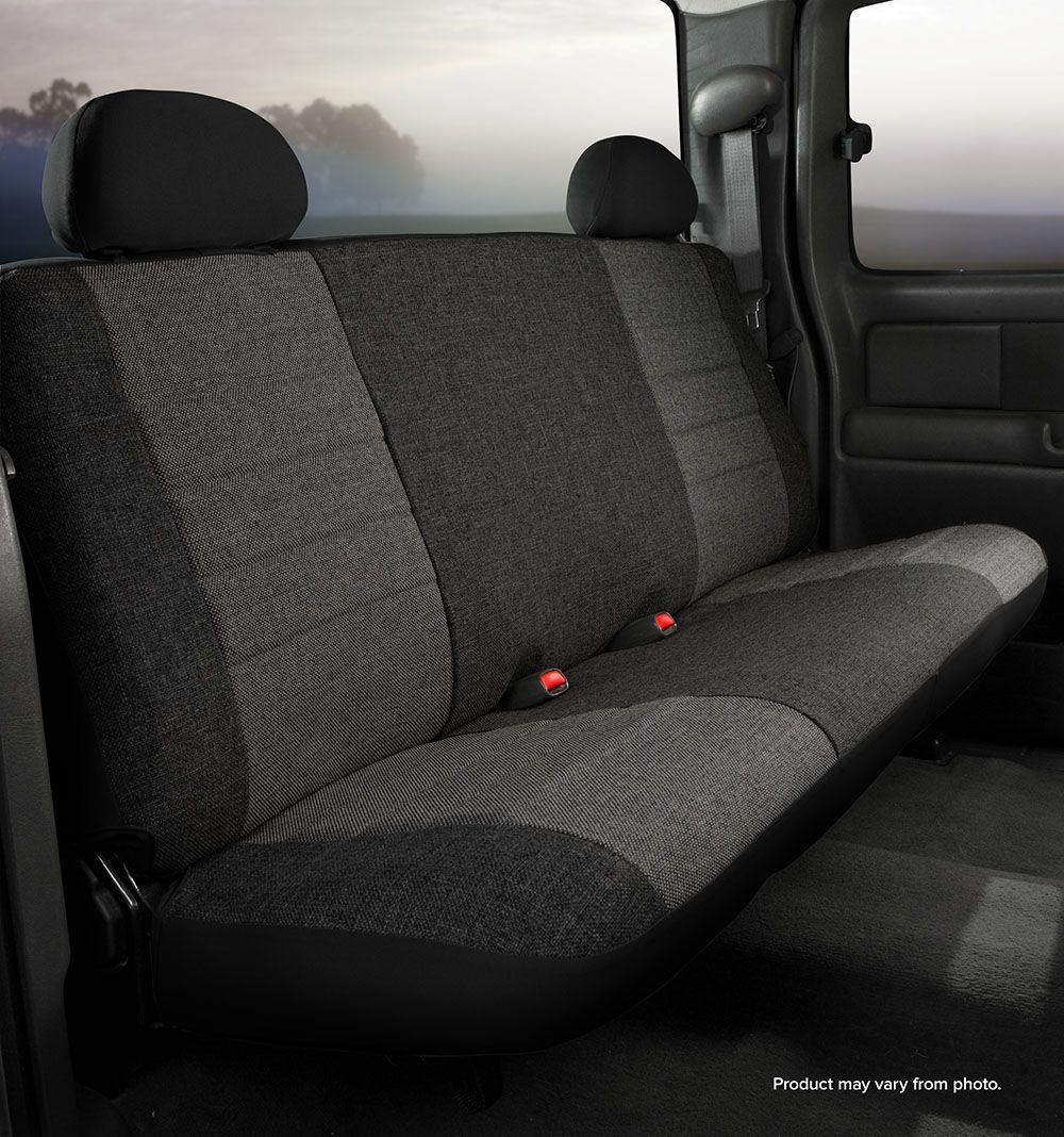 FIA OE32-40 CHARC Custom Fit Rear Seat Cover Bench Seat - Premium Tweed Fabric, Charcoal Gray - Universal Fit for Cars, SUVs & Trucks - Protects Against Spills, Pets & Wear
