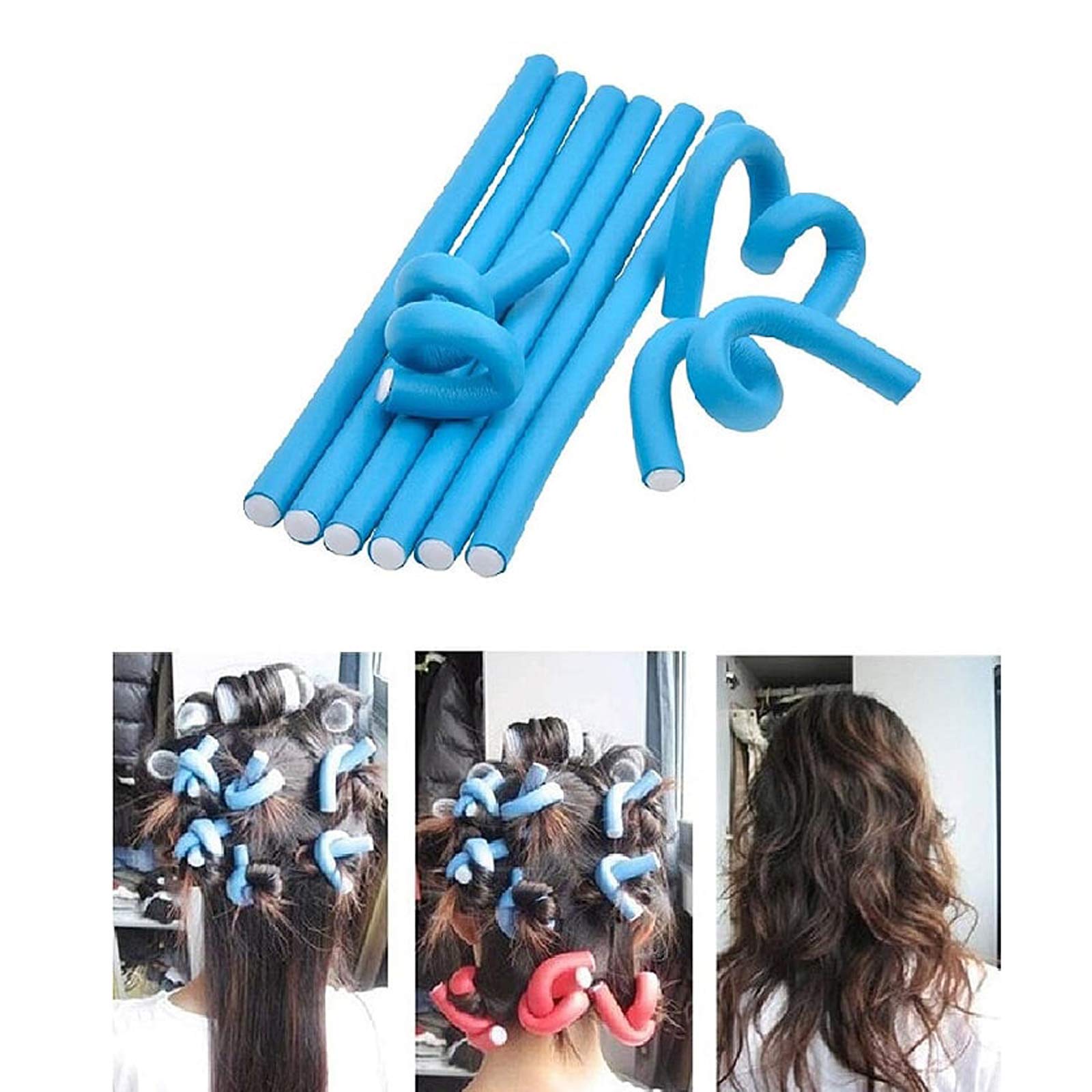 Self-Holding Hair Curling Flexi Rods - Red Balloon Rollers for Easy Curls (Pack of 10) | Perfect for Home Styling, Salon Use & Travel-Friendly Hair Tools