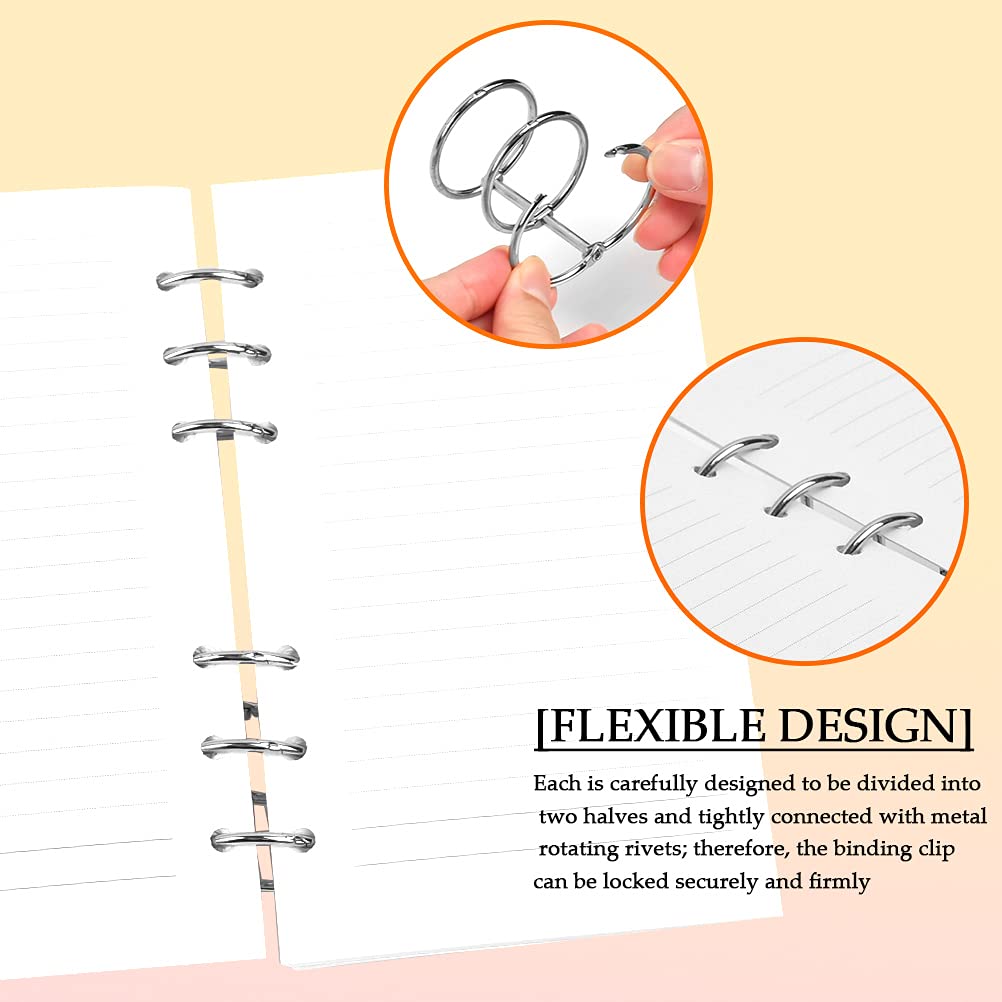20Pcs 3 Ring Metal Loose Leaf Binder Rings - 20mm Inner Diameter Snap Split Hinged Book Rings for DIY Projects, Travel Diary, Photo Album, Notebook Binding - Perfect for Scrapbooking, School Supplies & Office Organization (Silver)