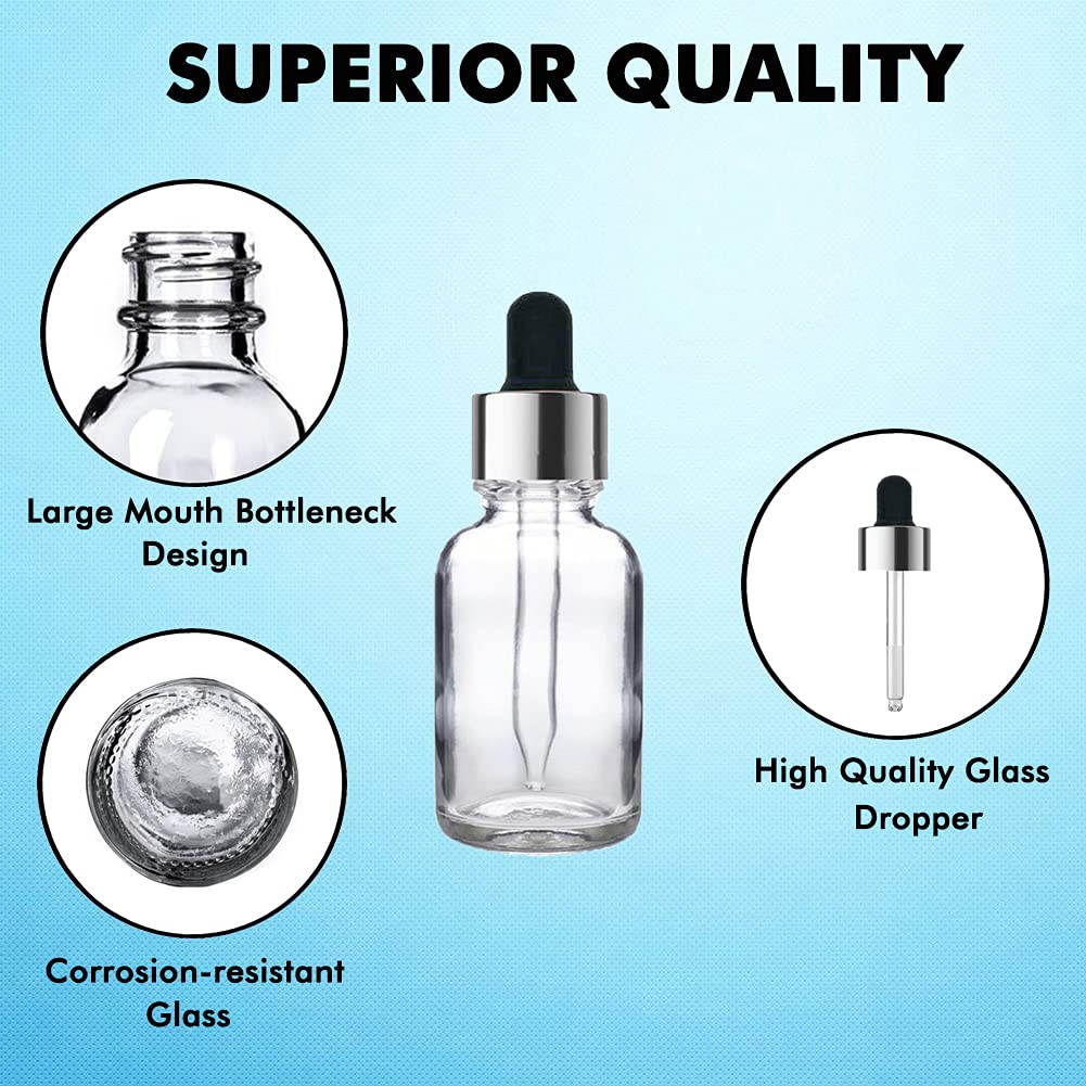 PHARCOS FUTURA MARKET 10ML Essential Oil Glass Bottles with Euro Dropper - 4 Pack, Leak Proof, Refillable for DIY Beauty, Fragrance, Aromatherapy - Perfect for Travel, Home Spa & Gift Giving
