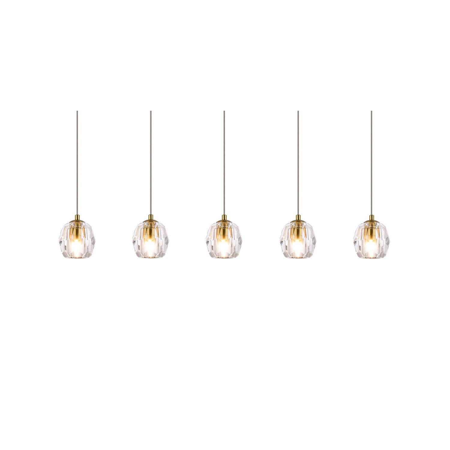 Eren 5-Light Gold Chandelier Pendant Lighting - Modern Ceiling Fixture for Dining Room, Bedroom, Living Room, Kitchen, and Entryway