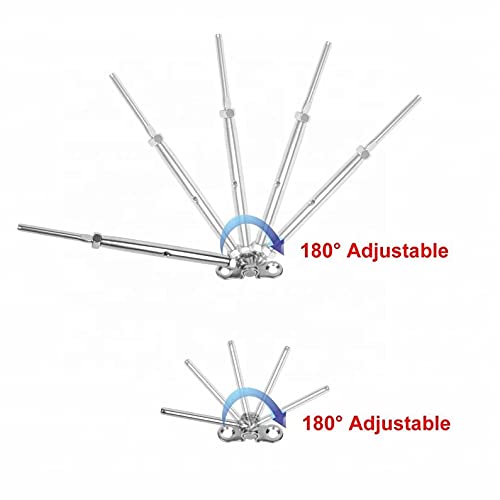 50 Pack 180° Adjustable T-316 Stainless Steel Cable Railing Kit - Marine Grade Deck Hardware with Hand Swage Threaded Stud Tensioner for 1/8