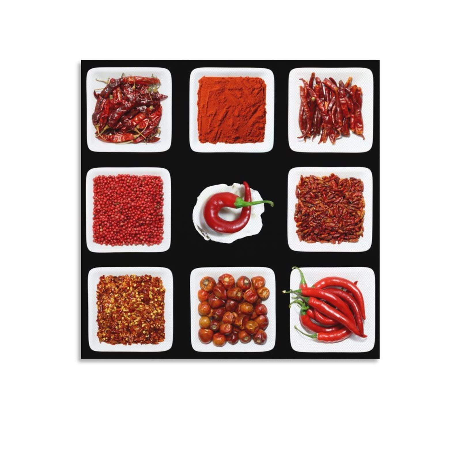 Red Pepper Canvas Wall Art Print - Modern Kitchen Decor & Dining Room Still Life Painting - 24x24 Inch Spice-Themed Poster for Living Room, Bedroom & Home Decor - Perfect for Farmhouse, Apartment & Restaurant Wall Decoration