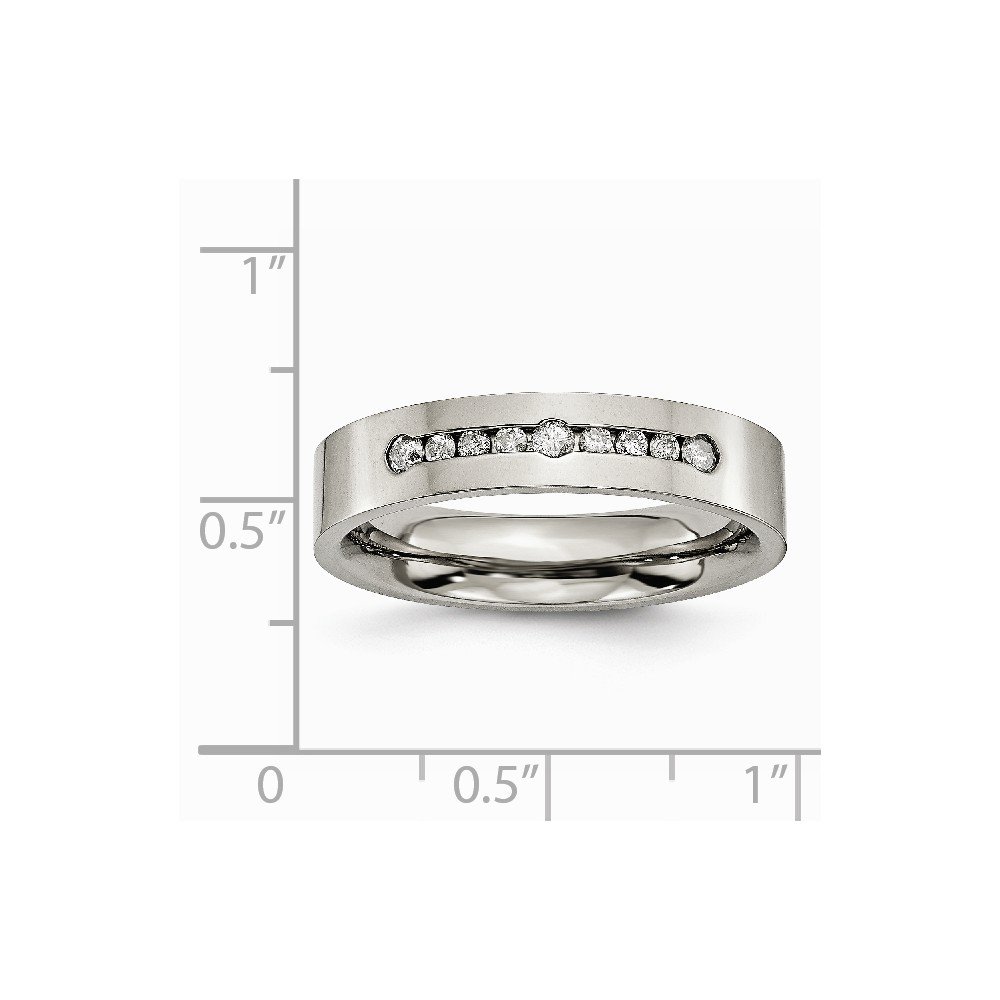 Solid Titanium 1/4ct tw. Diamond 6mm Wedding Band Ring for Men & Women - Durable & Hypoallergenic Titanium Jewelry for Engagement, Anniversary & Everyday Wear