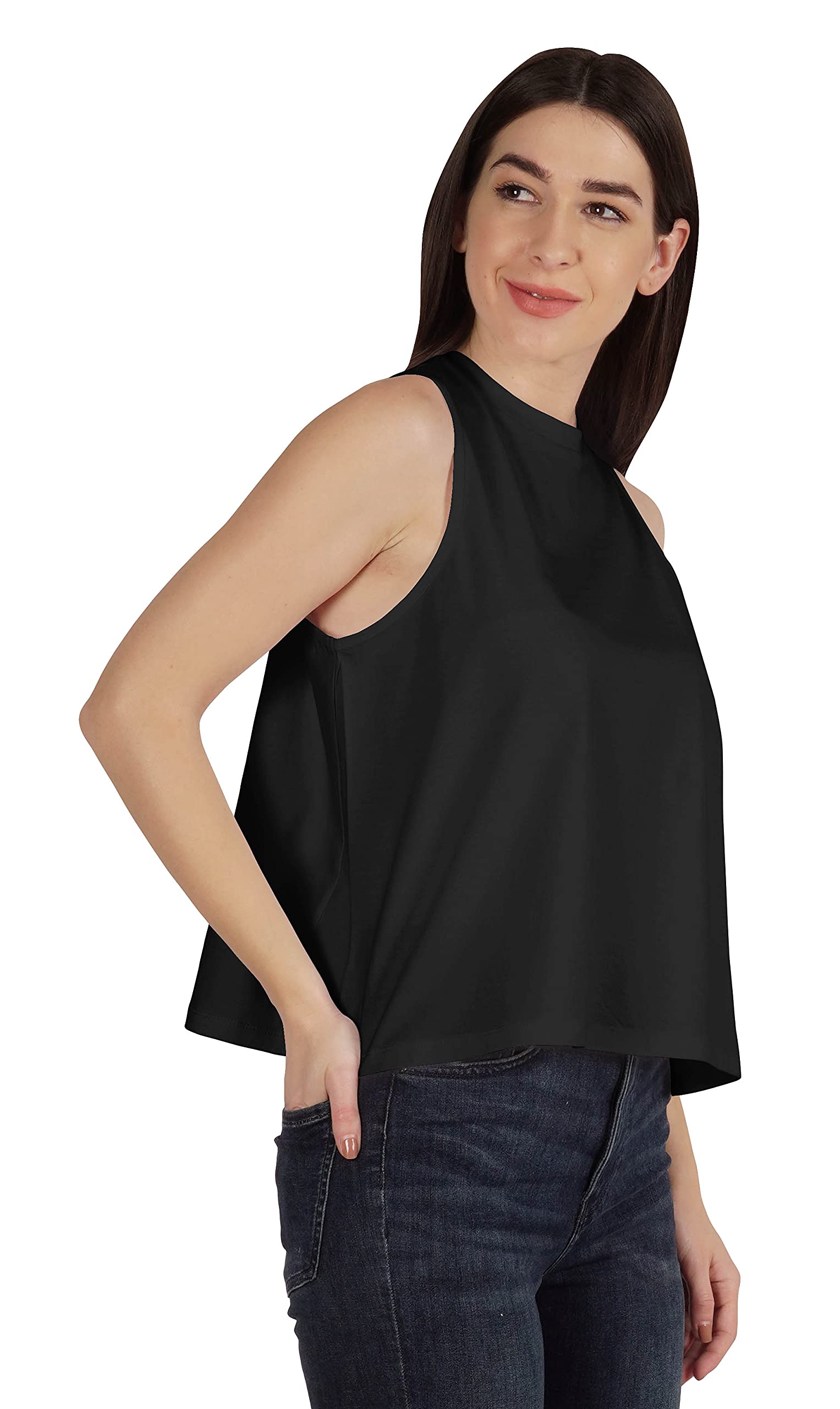 Inkmeso Women's Flowy Crop Tank Tops - Breathable Workout Shirts for Yoga, Gym & Summer Casual Wear | Comfortable Athletic Tops for Fitness & Daily Outfits