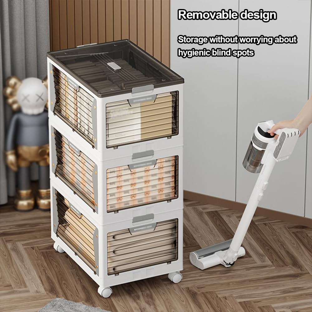 Clear Stackable Plastic Storage Box with Lid - Organizer for Home & Office