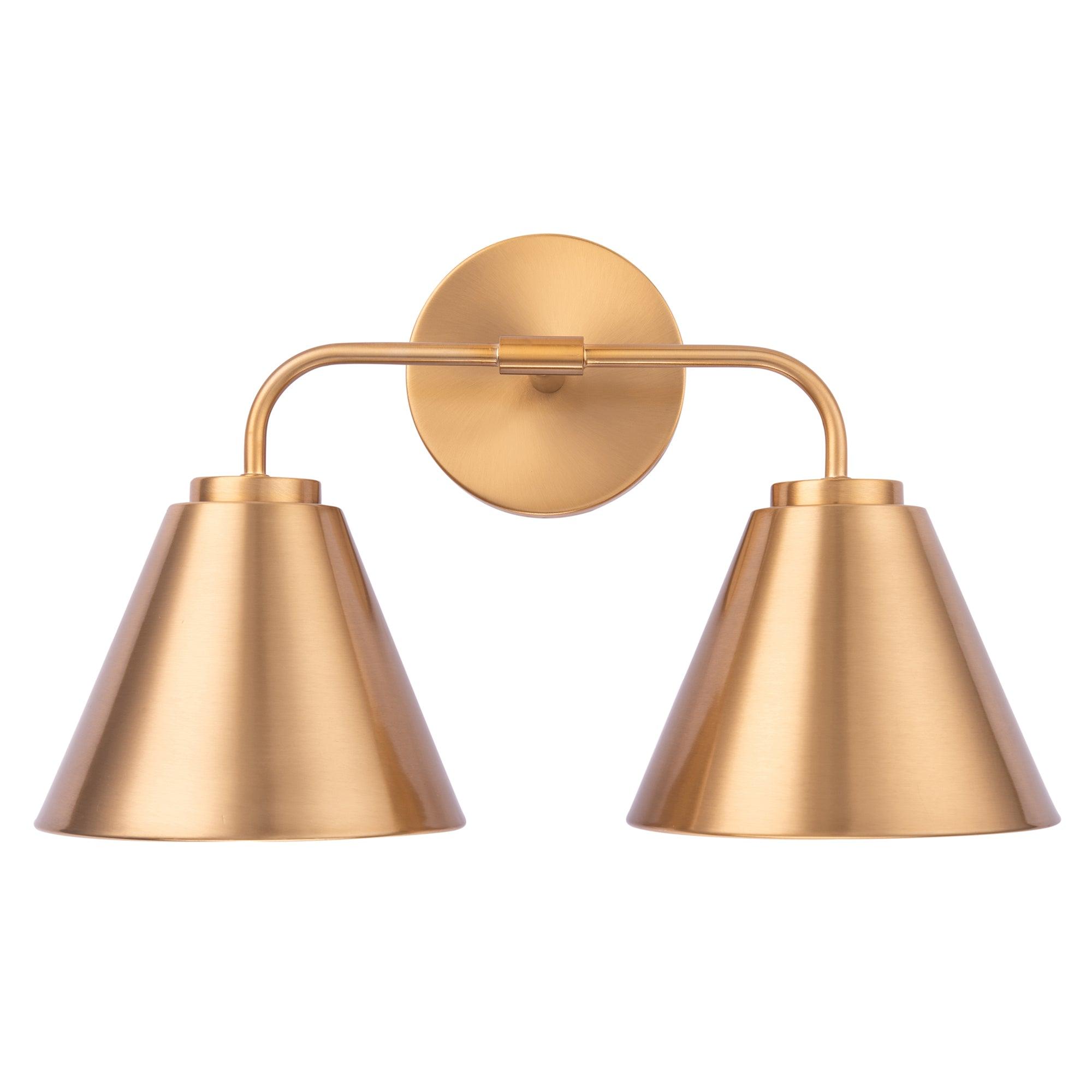 Modern 2-Light Loft Style Vanity Light - Brushed Nickel Bathroom Sconce for Contemporary Bedroom & Powder Room Lighting