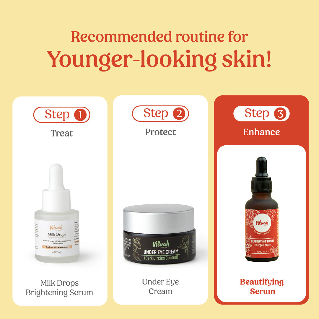 Best Moringa & Argan Oil Beauty Serum for Face - Anti-Aging, Hydrating & Brightening Skincare Treatment - Perfect for Daily Use & Night Routine