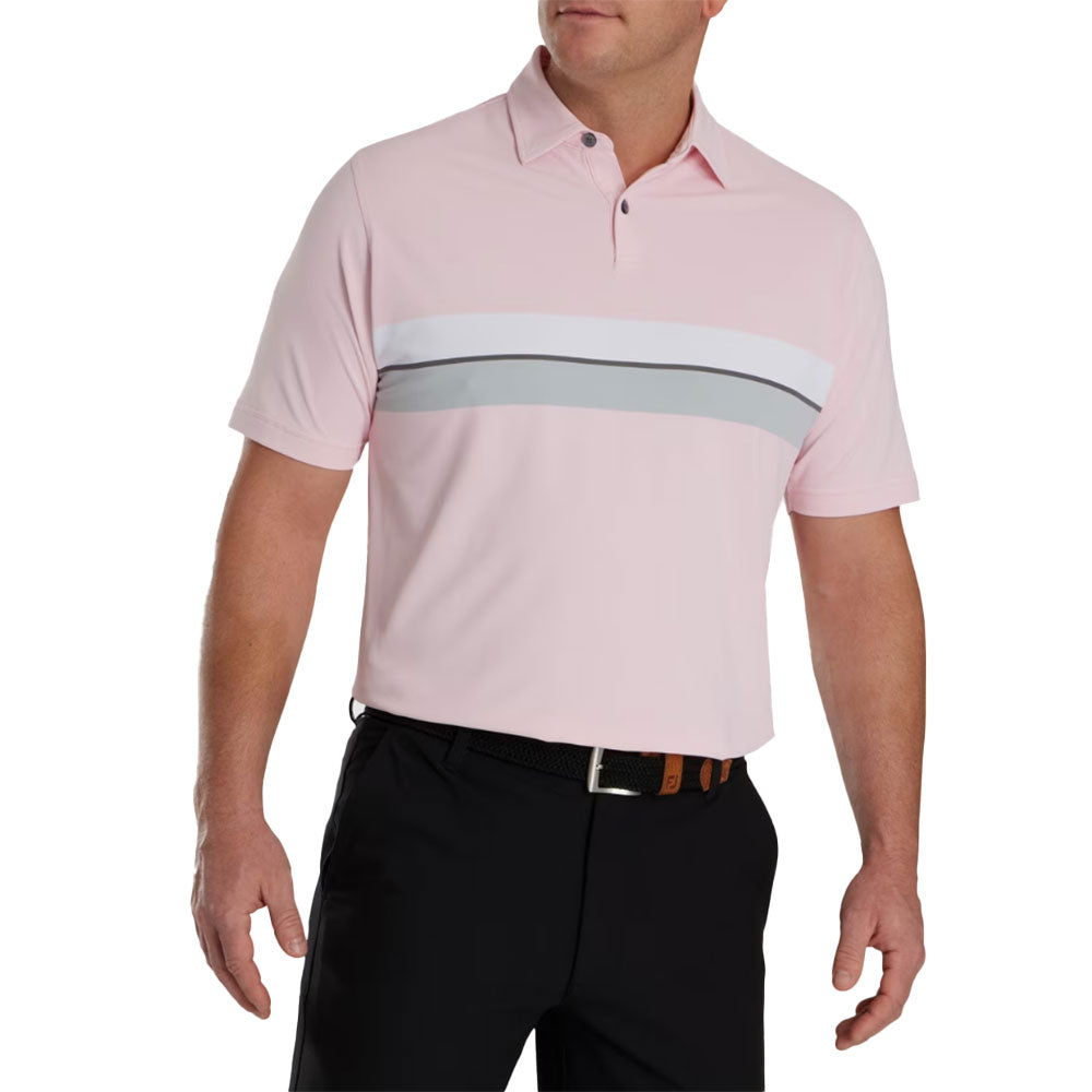 FootJoy Men's Double Chest Pique Golf Polo Shirt - Moisture-Wicking & Breathable Performance Top for Golfing, Work & Casual Wear