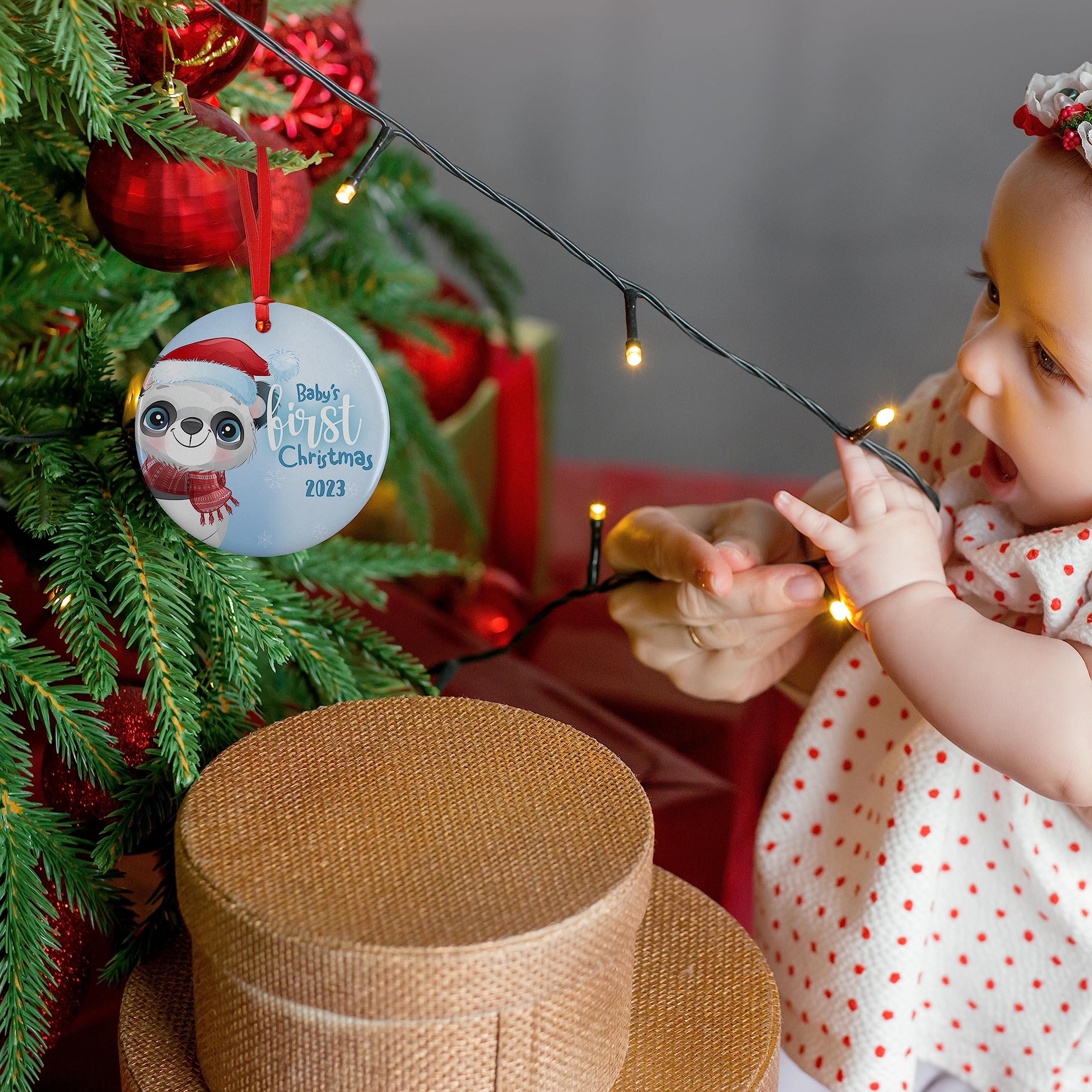 Baby's First Christmas Ornament 2023 - Personalized Keepsake for Newborn Boys & Girls - 3 Inch Holiday Decoration with Gift Box - Perfect New Baby Gift for 1st Christmas Celebrations - Nursery Decor & Family Memory Keepsake