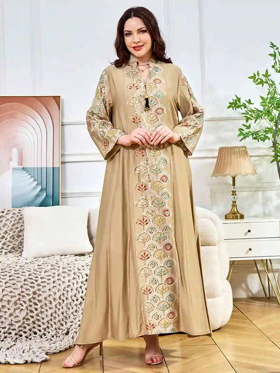 Elegant Sequin Eid Caftan Dress for Women - Glamorous Kaftan Gown for Celebrations, Evening Parties & Special Occasions | Perfect for Eid, Weddings, and Festive Events
