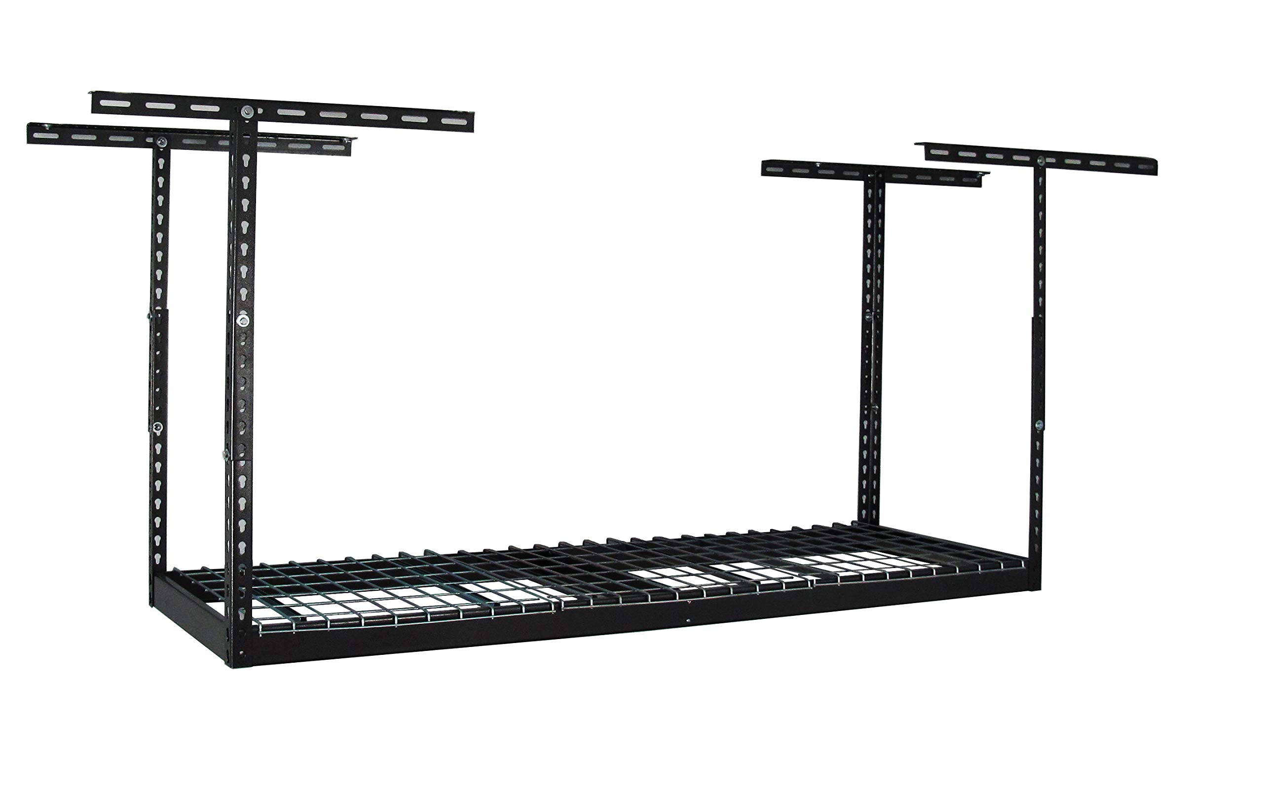 MonsterRax Overhead Garage Storage Rack 2x6 - Adjustable Ceiling Mounted Shelving System for Bike, Equipment & Bin Organization (Hammertone, 24