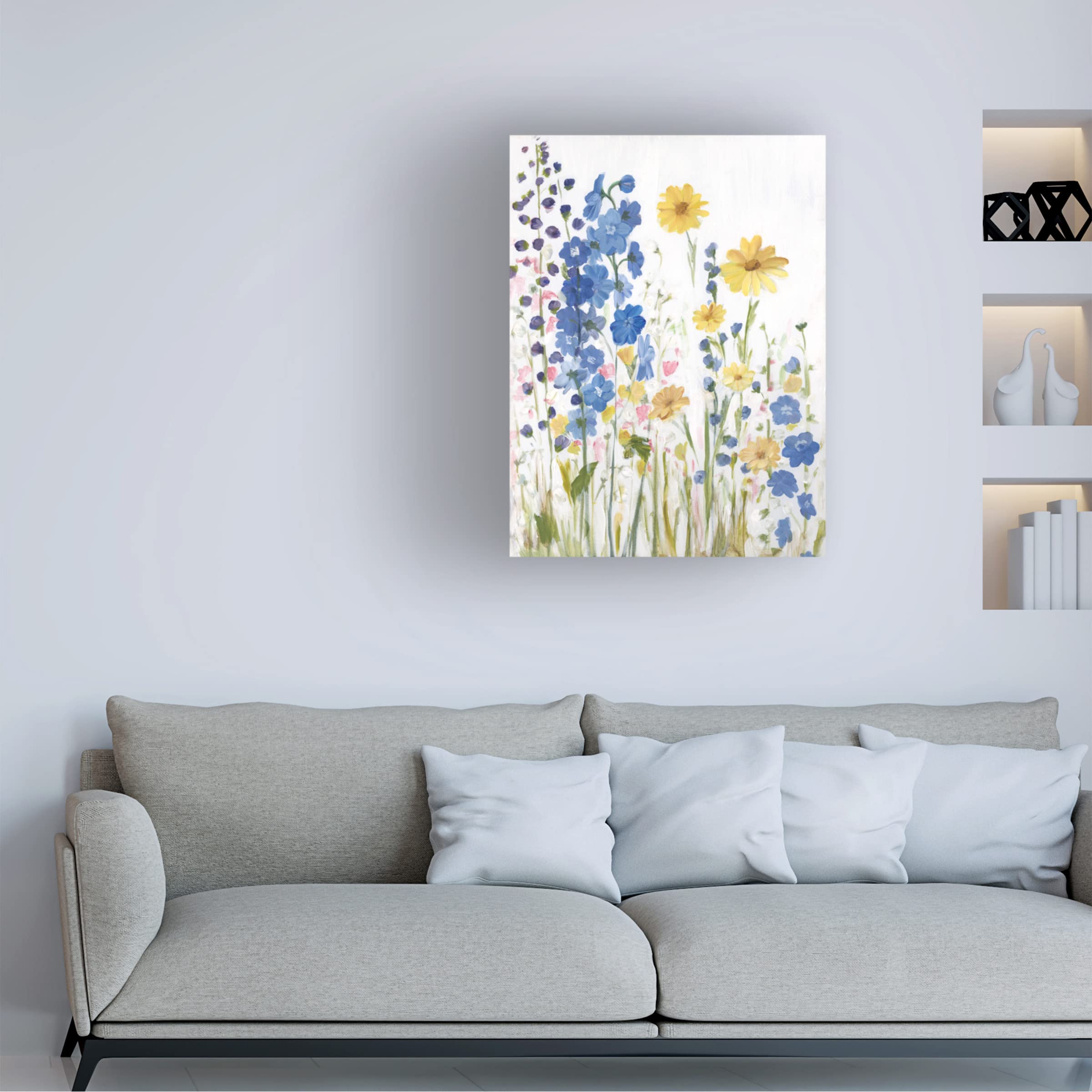 Trademark Fine Art 'Periwinkle Wildflowers I' Canvas Wall Art Print by Sandra Iafrate - Perfect for Living Room, Bedroom & Office Decor