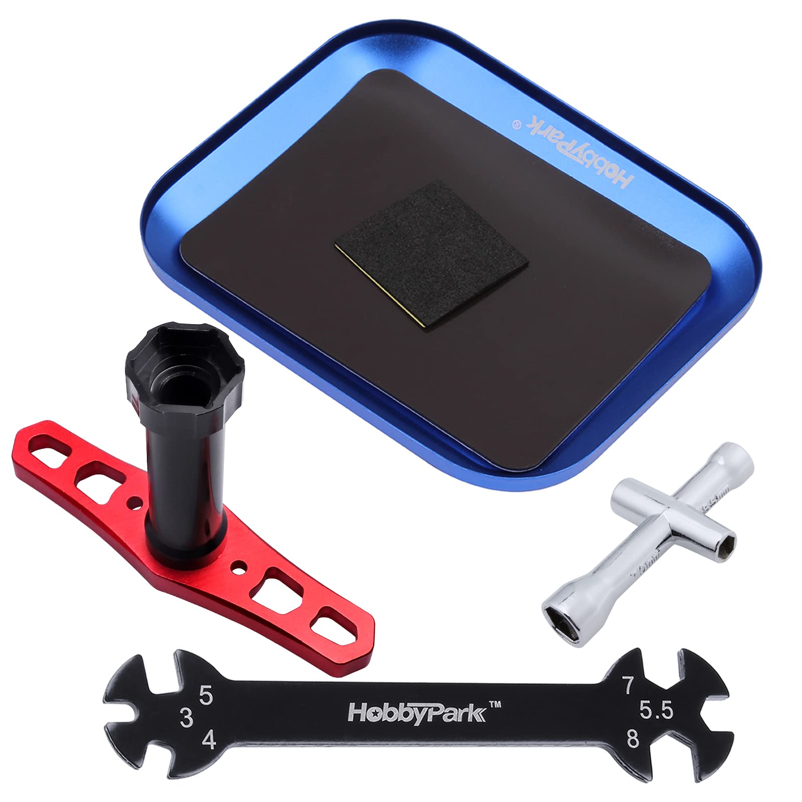 Hobbypark 17mm Wheel Hex Wrench Set - RC Car Hex Nut Driver, Turnbuckle Wrench & Screw Tray for RC Trucks, Crawlers, Buggies & Truggy Models - Perfect for RC Maintenance & Off-Road Vehicle Repairs