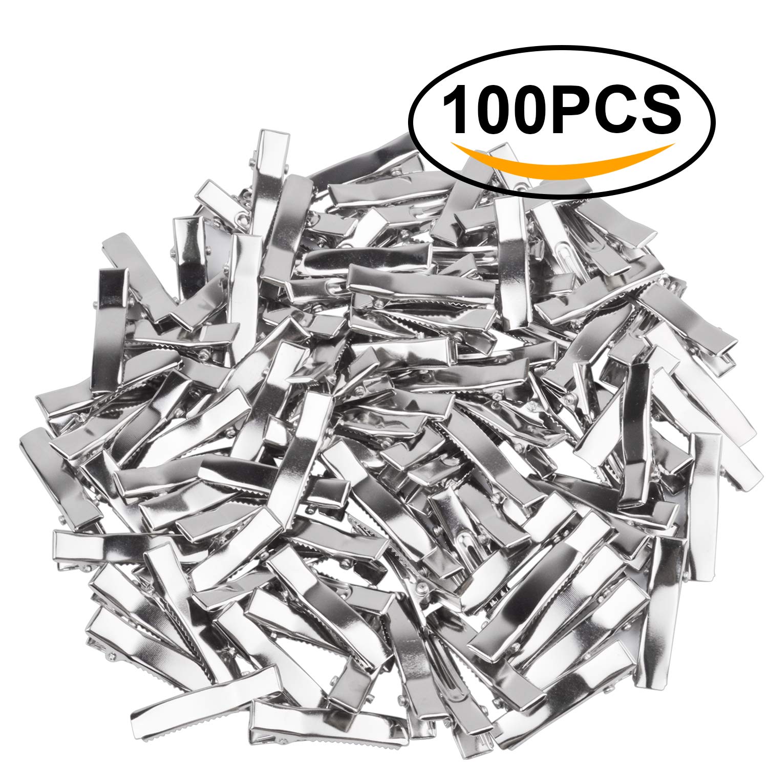 Jdesun 100-Piece Alligator Hair Clips - Single Prong Metal Hair Clips with Teeth for Women & Girls - DIY Hair Accessories for Styling, Sectioning, and Braiding - Perfect for Salons, Home Use, and Hair Extensions