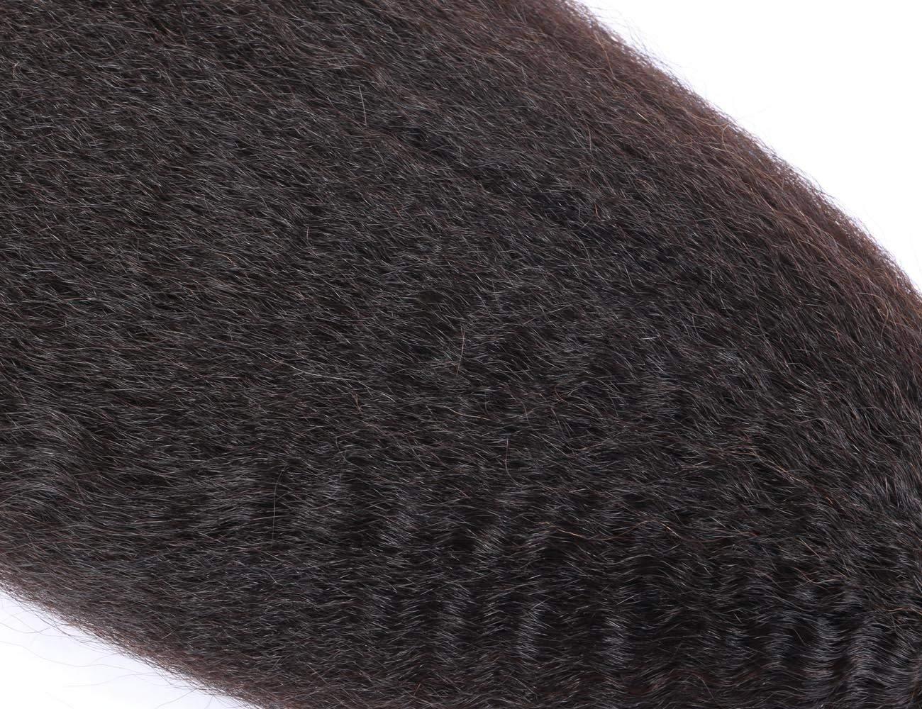 Kinky Straight Virgin Human Hair Bundles - 100% Natural Black Hair Extensions for Styling & Weaving | Perfect for Braids, Ponytails & Everyday Wear