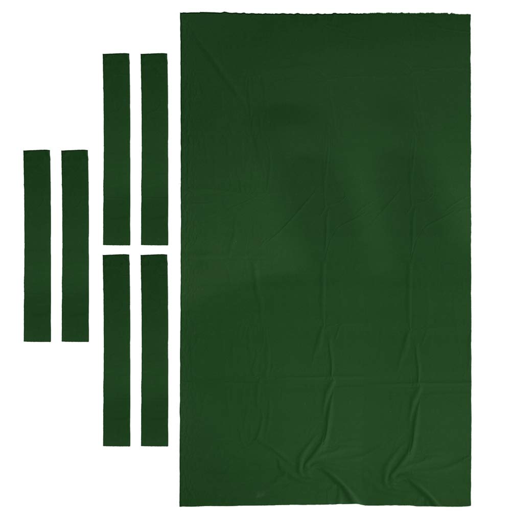 WHCL Premium Nylon Billiard Pool Table Cloth Cover with 6 Cloth Strips for 9ft Tables - Durable Green Felt for Bars, Clubs, Hotels, Game Rooms & Home Recreation