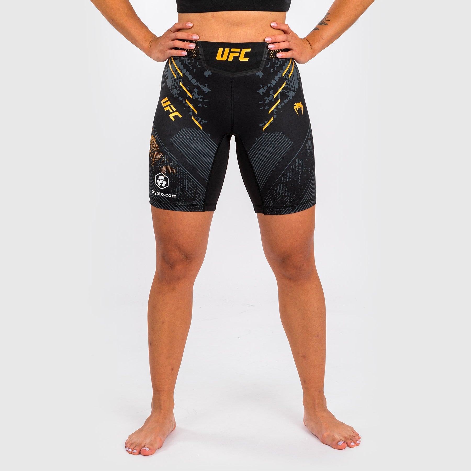 Venum UFC Adrenaline Authentic Women's Vale Tudo Fight Shorts - Long Fit MMA Training & Competition Gear for Female Fighters - Perfect for UFC Training, BJJ, Muay Thai and MMA Workouts