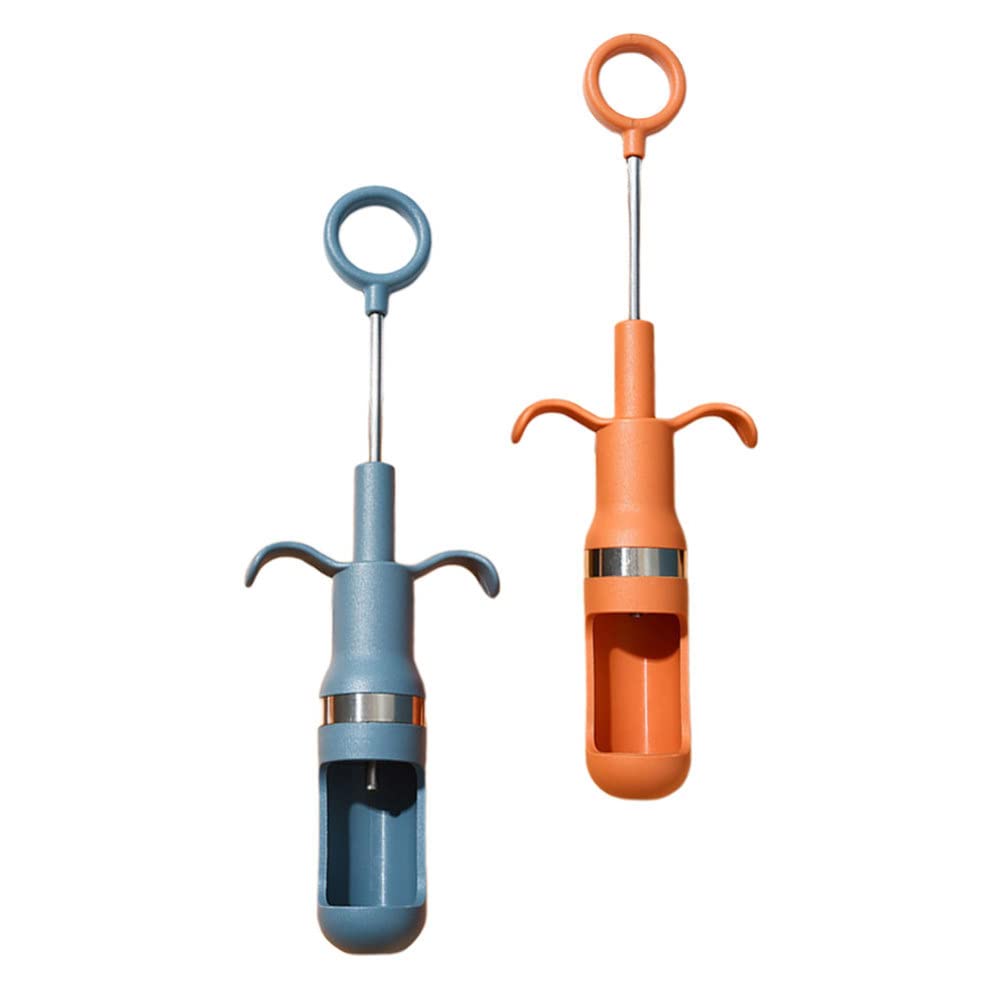 Angoily 2-Piece Stainless Steel Fruit Corer and Pitter Set - Cherry, Jujube, Pear Core Remover Tool - Durable Kitchen Gadget for Easy Fruit Prep (Orange & Blue) - Perfect for Baking, Cooking, and Healthy Snacking