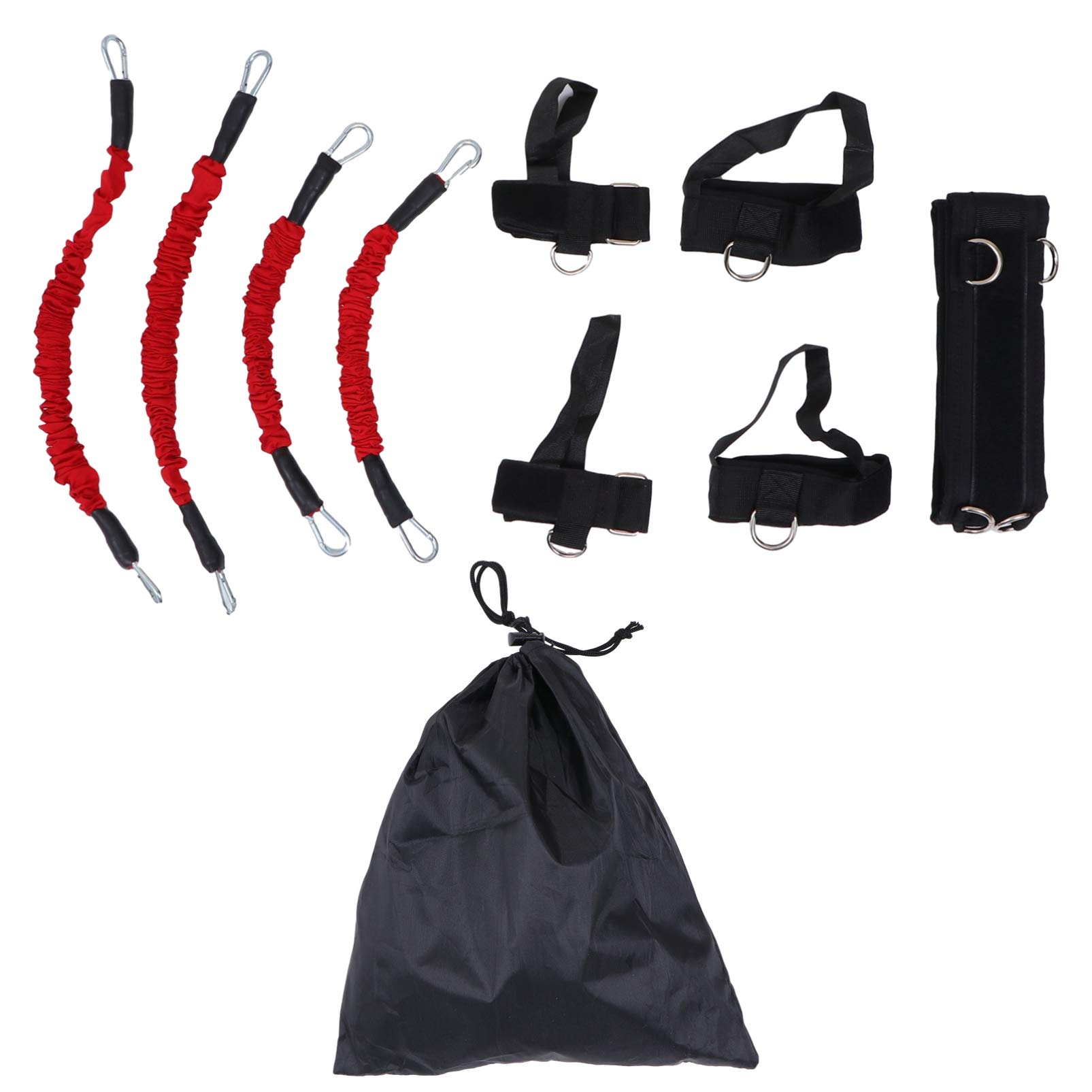 KESYOO 15LBS Resistance Bands Set - Exercise Pull Ropes for Workout, Yoga, Stretching & Home Gym Training - Fitness Equipment for Full Body Toning & Strength Building (Black) - Perfect for Home Workouts, Yoga Sessions & Gym Training