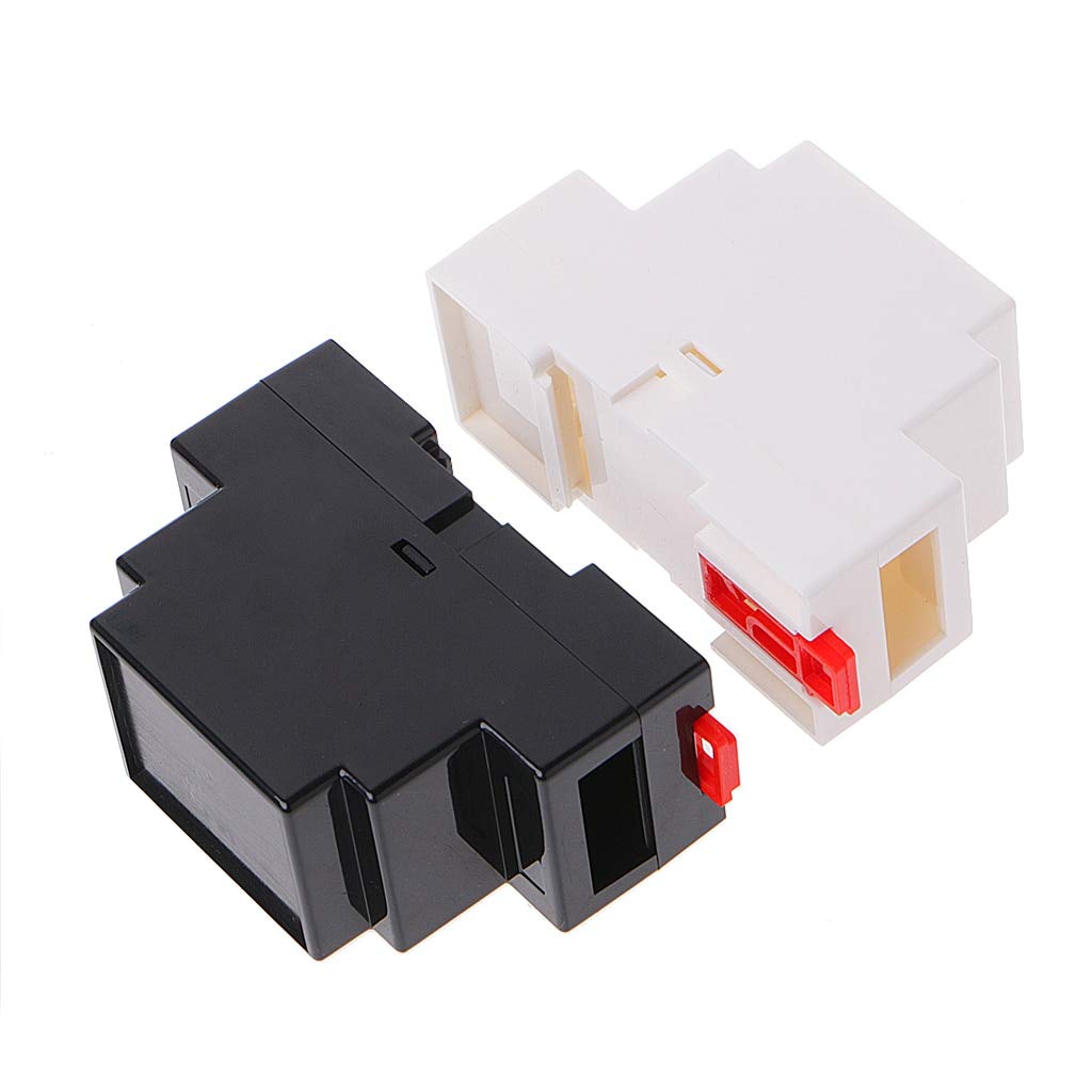 DIN Rail PLC Junction Box - 2 Pack 88x37x59mm Plastic Electrical Enclosure for Industrial Control Panel & Automation Projects
