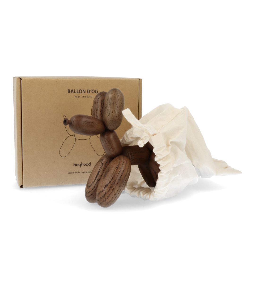 Small Smoked Oak Balloon Dog Sculpture - Unique Home Decor & Gift for Dog Lovers, Perfect for Living Room, Office, or Party Decoration