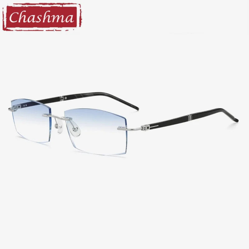 Lightweight Titanium Rimless Square Eyeglasses for Men - Premium Comfort & Durability - Perfect for Office, Reading & Everyday Use
