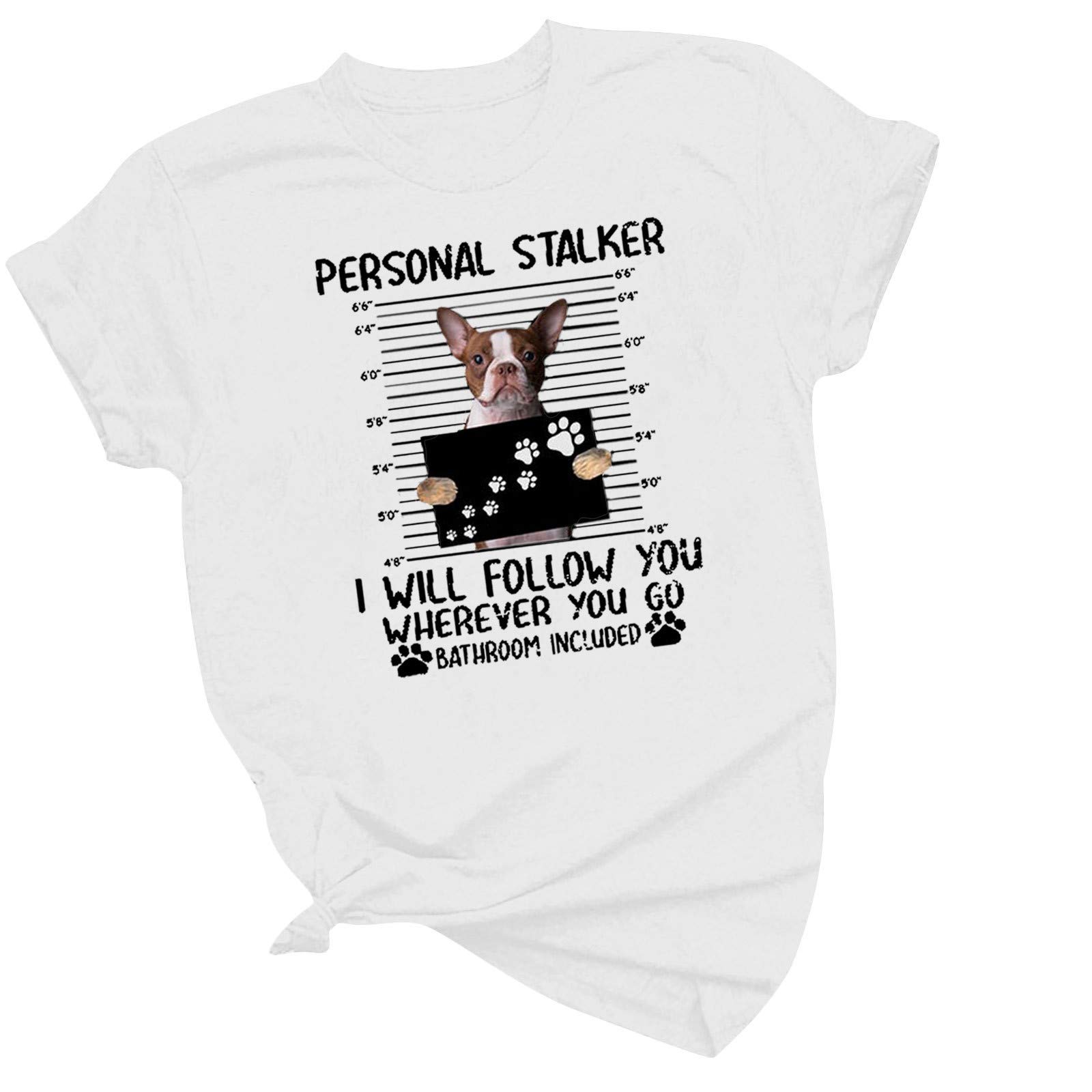 Women's Short Sleeve T-Shirt - Fashion Animal Print Casual Top for Women (White, L) | Perfect for Everyday Wear, Office Outfits & Weekend Street Style
