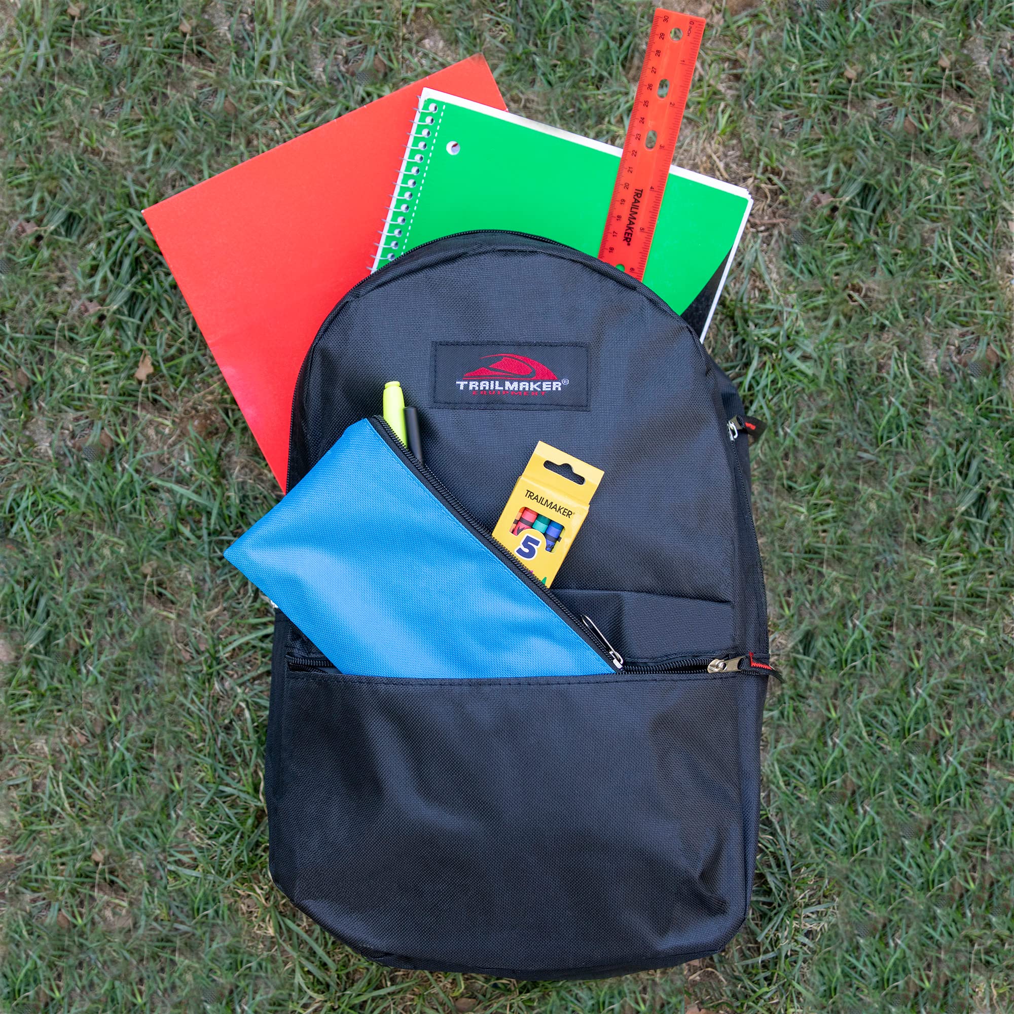 24 Pack Bulk Kids Backpacks with School Supplies - Durable Trailmaker Backpack Set for School, Travel & Outdoor Adventures | Perfect for Students, Camping & Daily Use