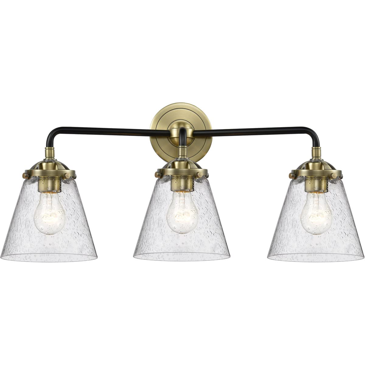 Innovations Lighting 284-3W-BAB-G64-LED Small Cone 3 Light Bathroom Vanity Light - Nouveau Collection - Perfect for Modern Bathroom Makeovers & Spa-Like Ambiance