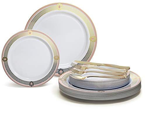 D. Royal in White / Blush & Gold, Gold Silverware