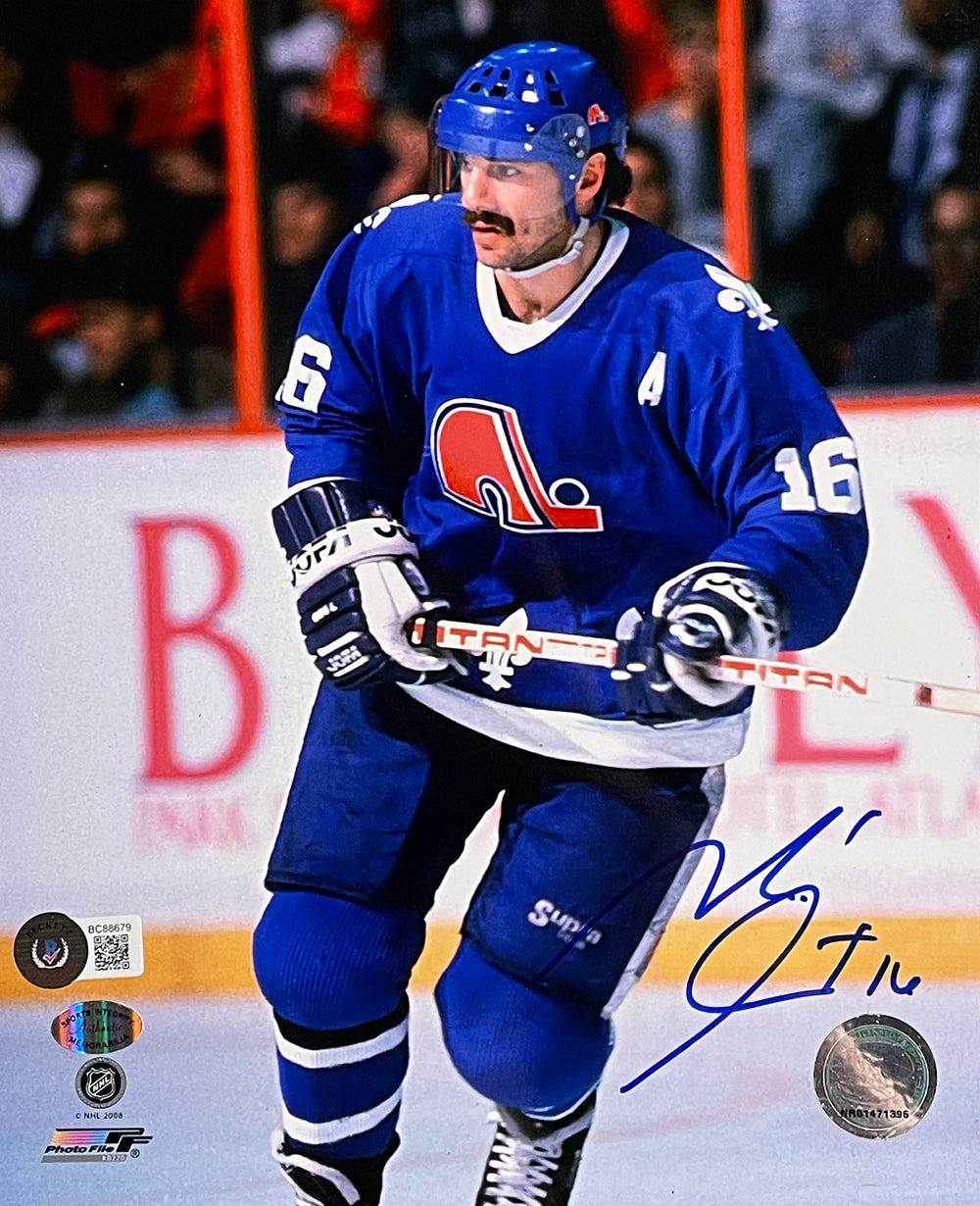 Michel Goulet Autographed 8x10 Quebec Nordiques Hockey Photo - Perfect for NHL Memorabilia Collectors & Hockey Fans Display
