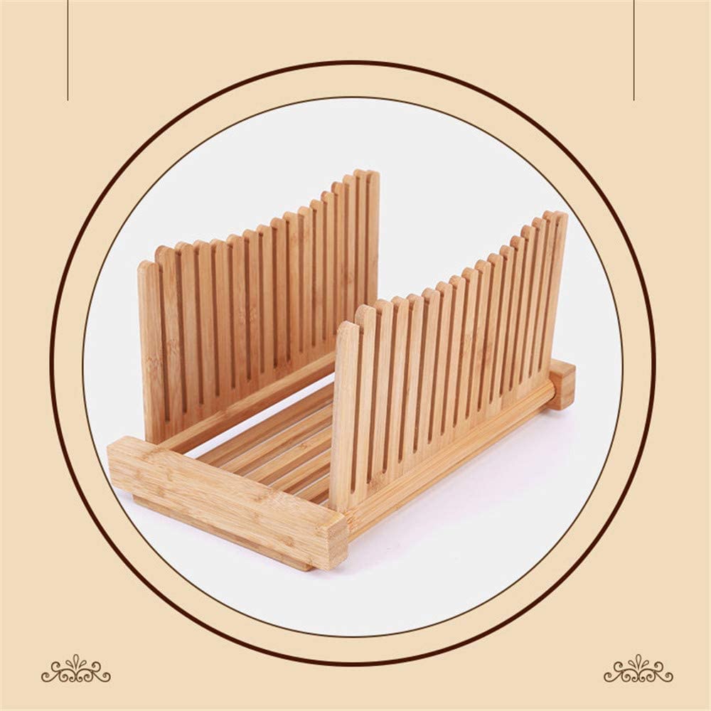 Foldable Bread Slicer with Crumb Tray - Adjustable Sandwich & Cake Cutting Guide for Homemade Bread | Perfect for Kitchen, Baking, and Meal Prep