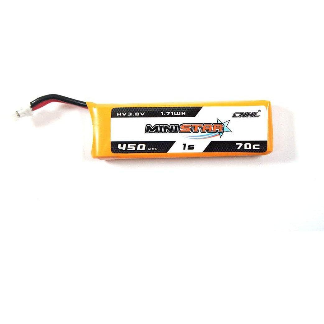 CNHL MiniStar 3.7V 450mAh 70C LiHV Micro Battery (4 Pack) with PH2.0 Connector - High Performance RC Drone Battery for FPV Racing and Mini Quadcopters