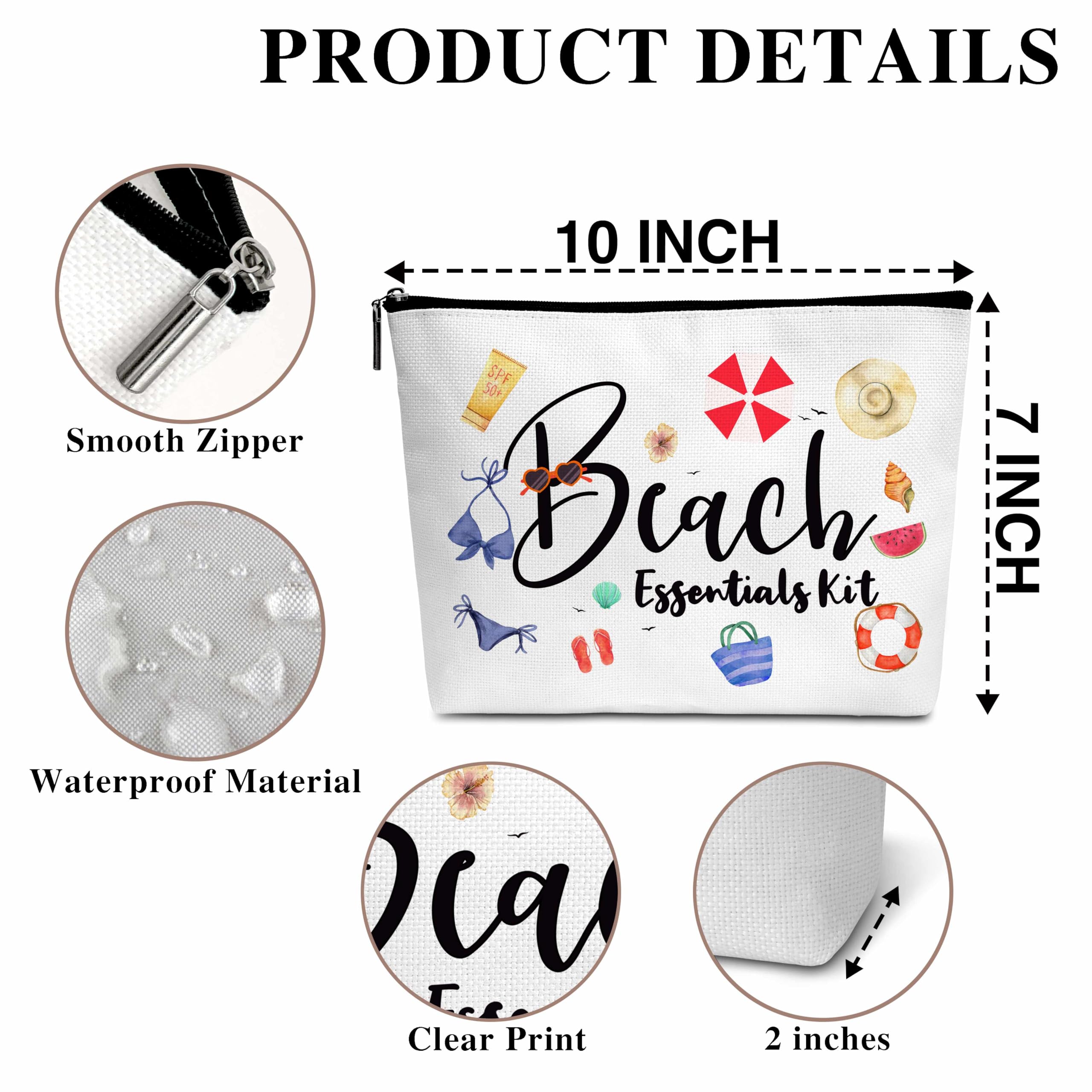 Waterproof Summer Cosmetic Bag for Women - Travel Makeup Pouch with Zipper, Cute Toiletry Organizer for Beach Vacation, Cruise Essentials, Birthday Gifts for Girls & Women (B11) - Perfect for Travel, Gym, Pool & Everyday Use