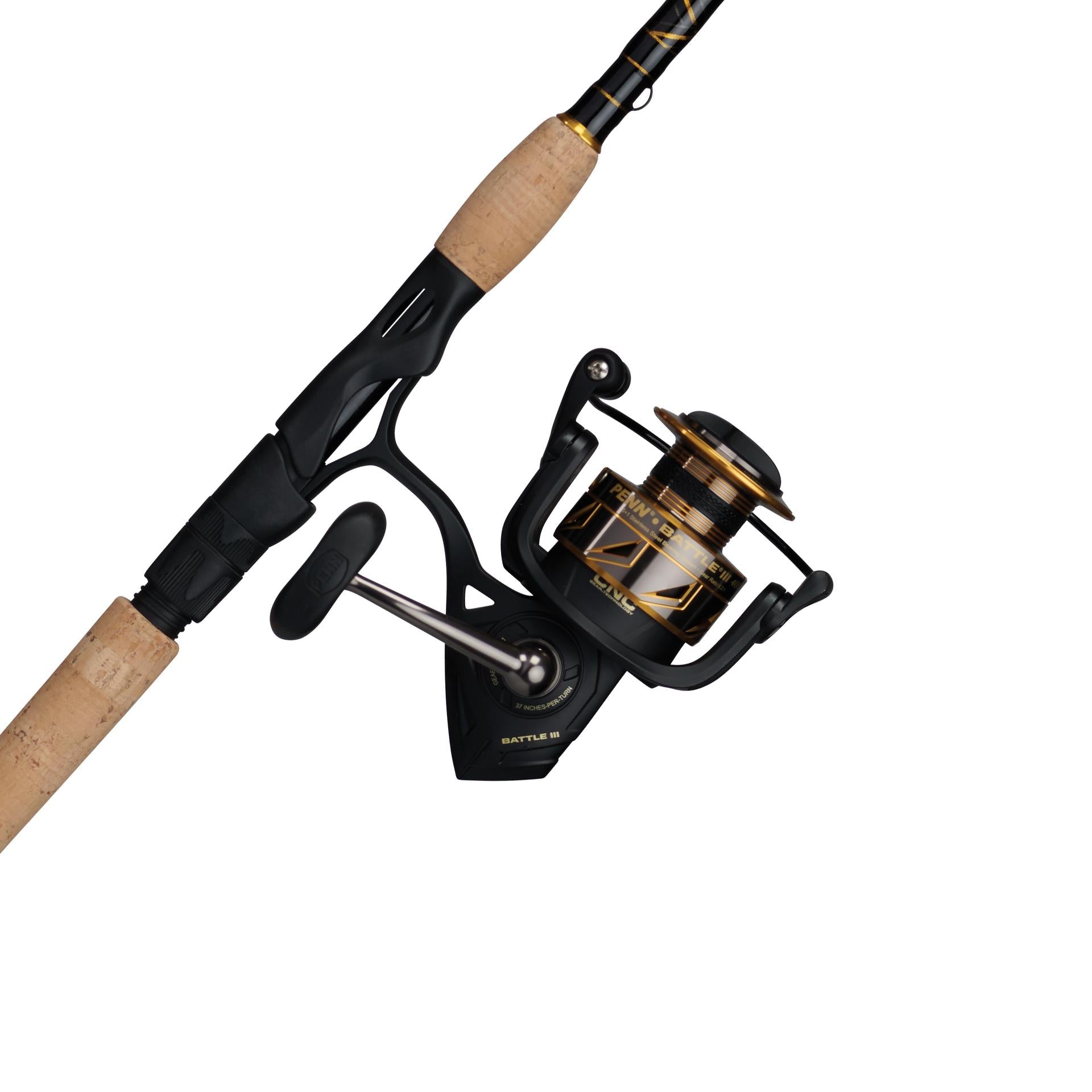 Battle® III Spinning Rod and Reel Combo - Premium Fishing Gear for Freshwater & Saltwater Anglers - Perfect for Bass, Trout, and Inshore Fishing Adventures