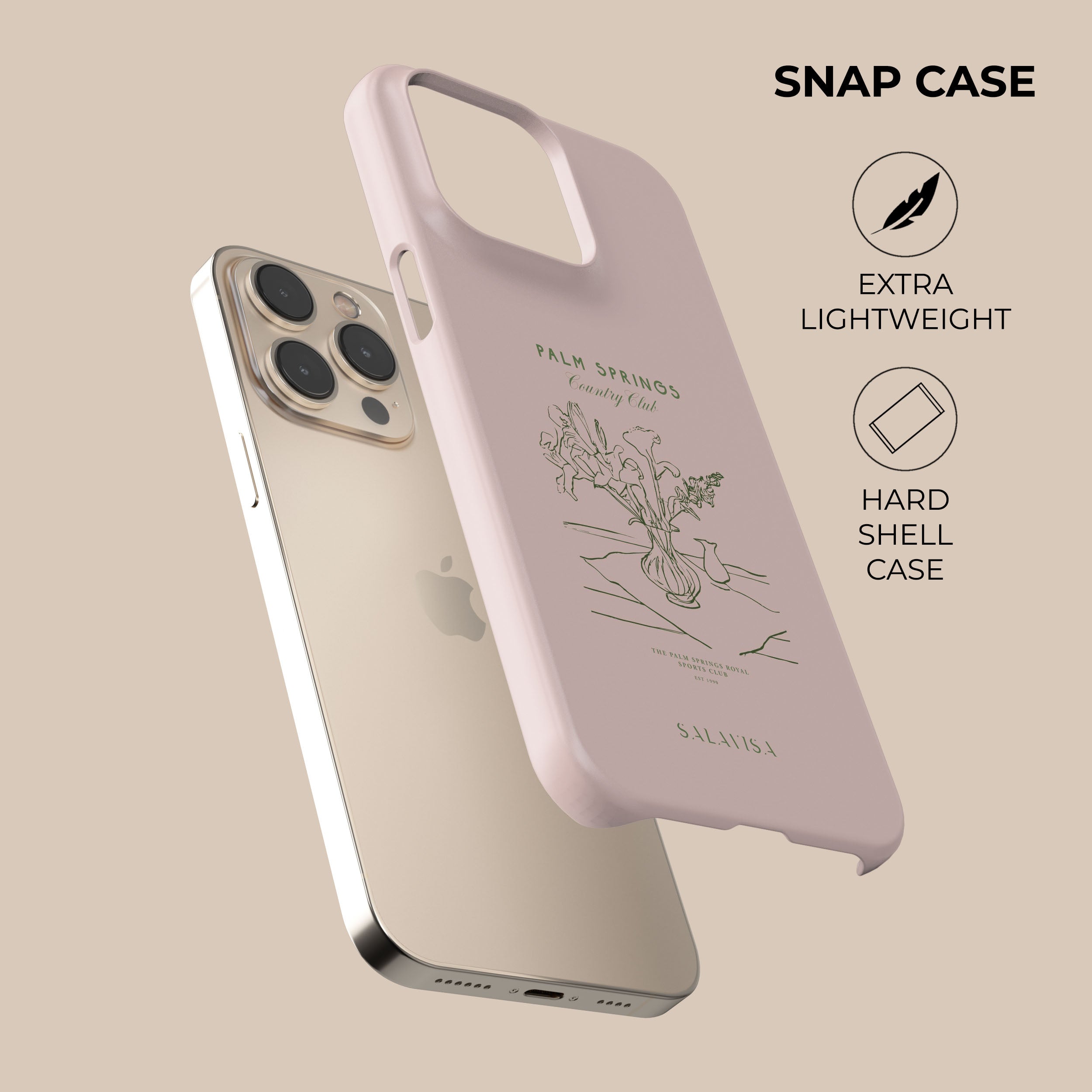 Pink Palm Springs iPhone Case - Trendy & Durable Phone Cover for iPhone 13/14/15 - Perfect for Vacation, Beach & Summer Style