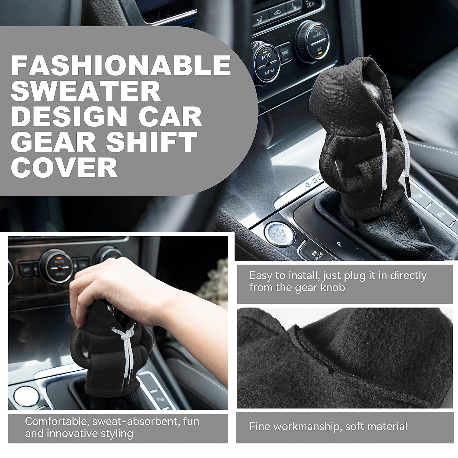 Universal Car Gear Shift Knob Hoodie - Cute Mini Shifter Cover for Automotive Interior Accessories & Decor - Perfect for Car Enthusiasts & Customization Lovers