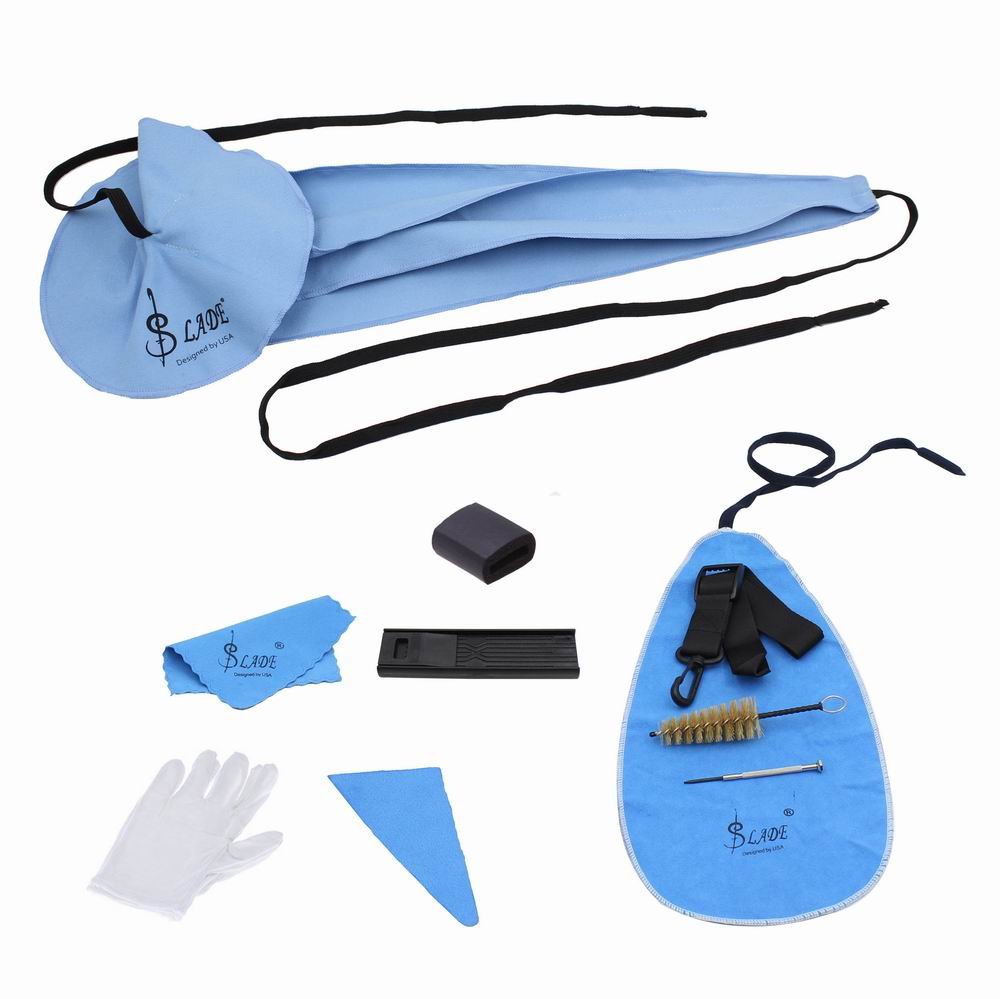 10-in-1 Saxophone Cleaning & Maintenance Kit with Belt, Thumb Rest Cushion, Reed Case, Mouthpiece Brush, Mini Screwdriver, Cleaning Cloth & Gloves - Perfect for Saxophone Players, Students & Musicians for Daily Care & Performance Preparation